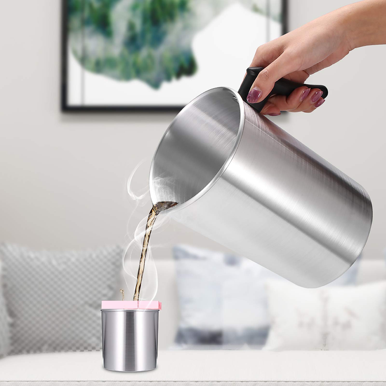 Premium 3L Aluminum Wax Melting Pot - 4 Lbs Capacity for Candle Making, Wax Melting & Pouring - Ideal for DIY Candles, Wax Melts & Home Fragrance Projects