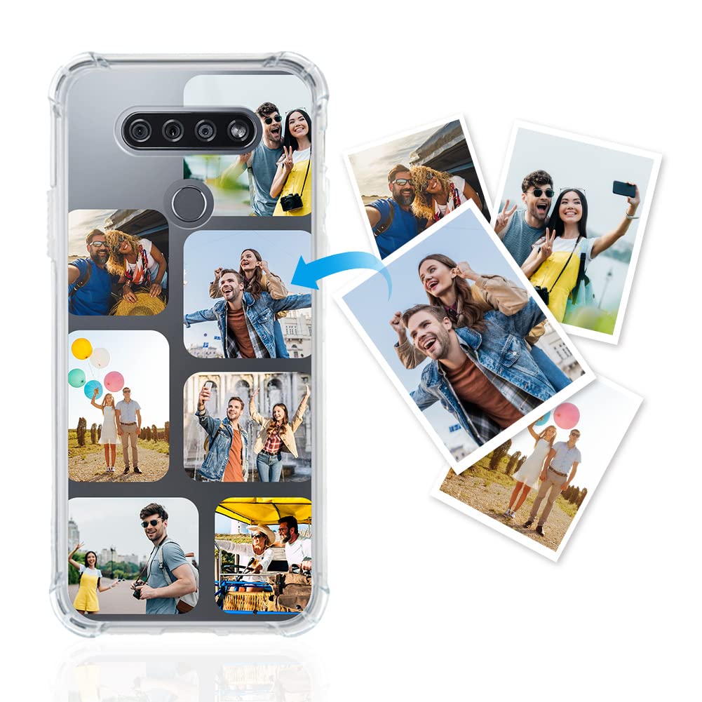 Custom LG K51 Phone Case with Reinforced Corners - Anti-Scratch Soft TPU Protective Cover - Personalized Photo & Text Design - Clear Transparent Case for Everyday Protection & Style