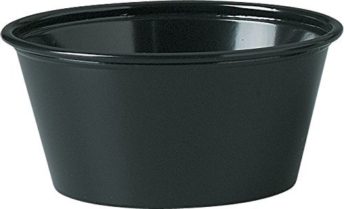250-Pack 3.25 oz Black Plastic Portion Cups - Disposable Solo Cups for Food, Beverages, Crafts | Perfect for Parties, Picnics, BBQs & Office Snacks