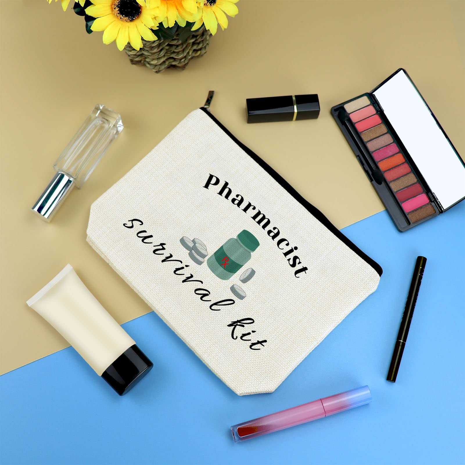 Pharmacist Gifts for Women & Men - Rx Pharmacy Cosmetic Bags & Makeup Pouch - Perfect Christmas, Birthday & Medical School Graduation Gift for Pharmacy Technicians, Nurses & Students - Inspirational Healthcare Worker Present for Work & Daily Use