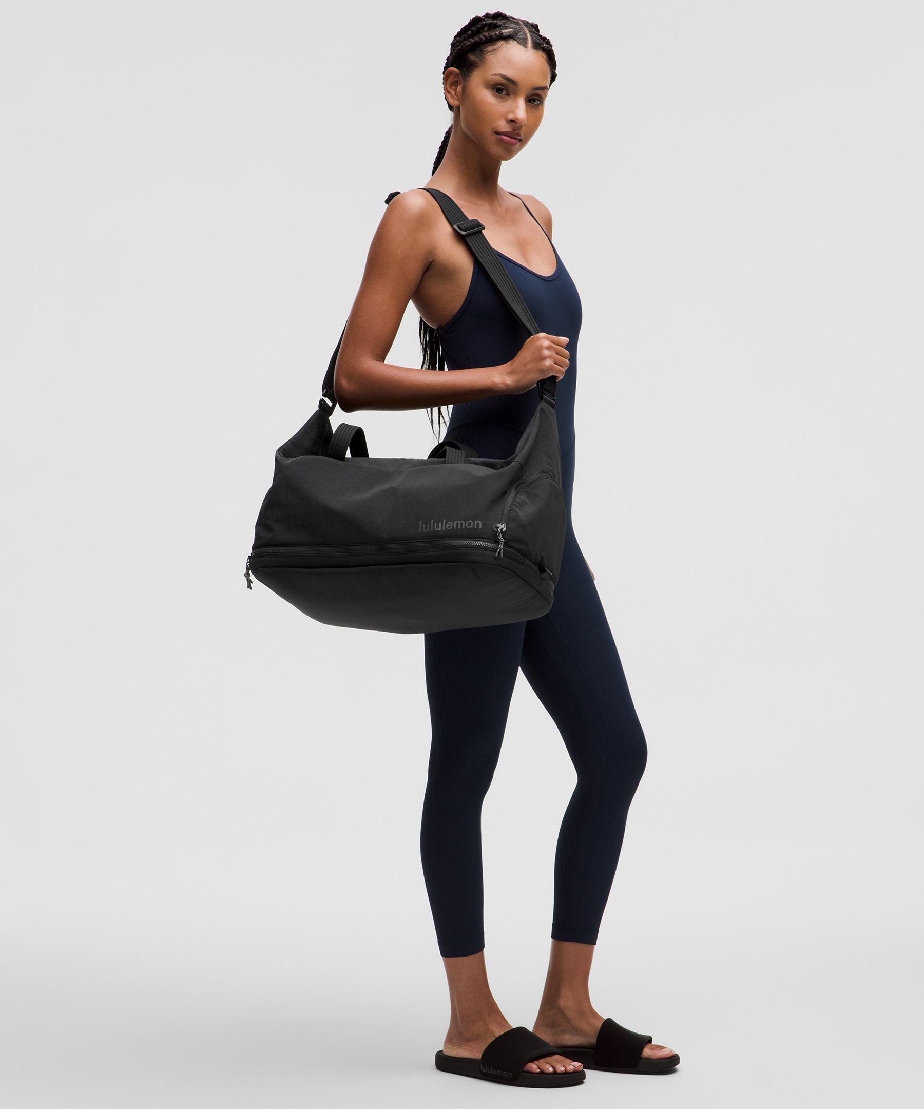 Lululemon Gym Duffle Bag for Women & Men - Large Sports Duffel Bag with Shoe Compartment - Perfect for Workout, Travel, Yoga & Gym Essentials