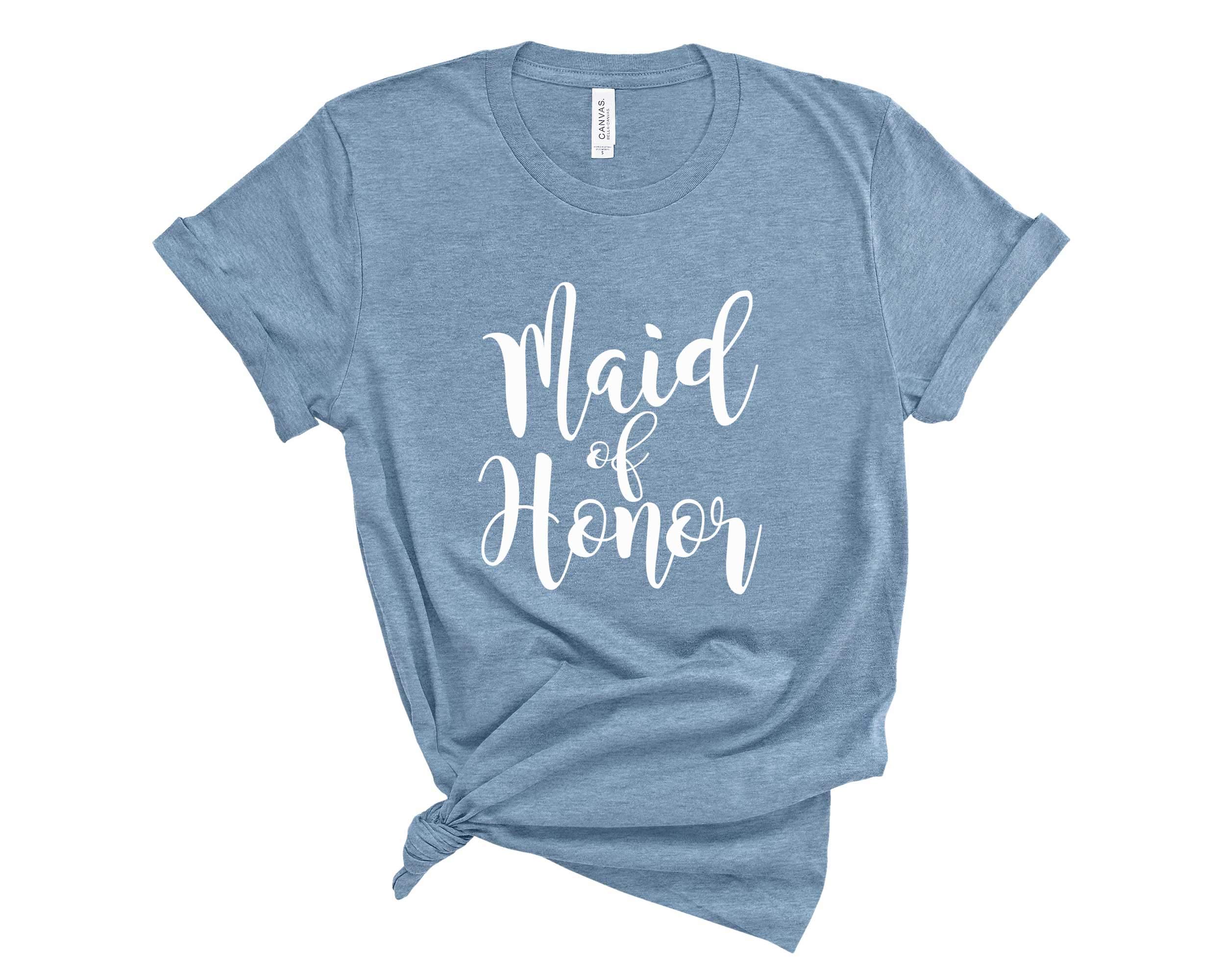 Blue Sand Textiles Maid of Honor Shirt | Wedding Party T-Shirt | Unisex Bachelorette Shirt for Bridesmaids & Groomsmen | Perfect for Wedding Showers, Rehearsal Dinners & Bridal Parties