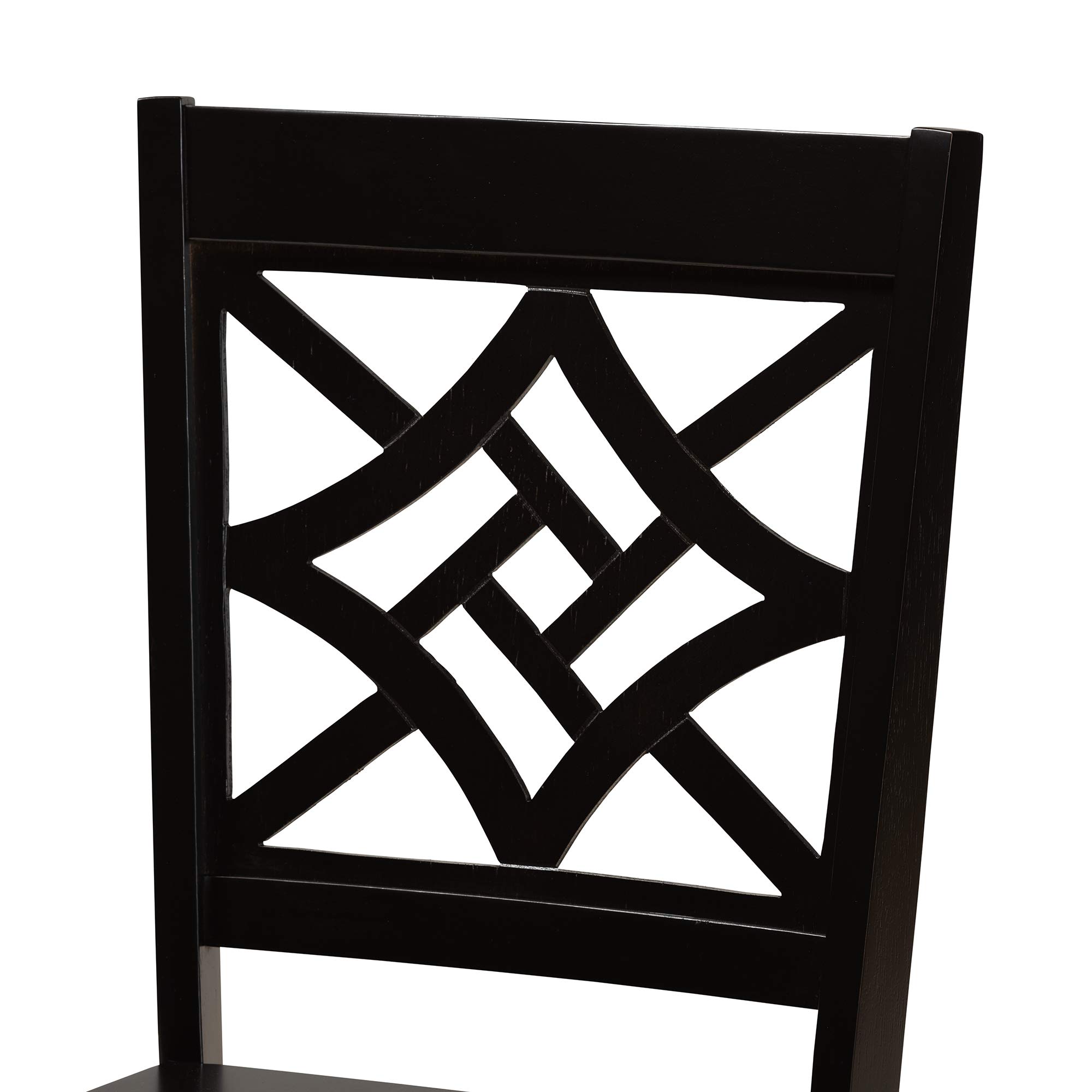 Baxton Studio Nicolette 5-Piece Dark Brown Wood Dining Set - Perfect for Small Spaces & Modern Kitchens