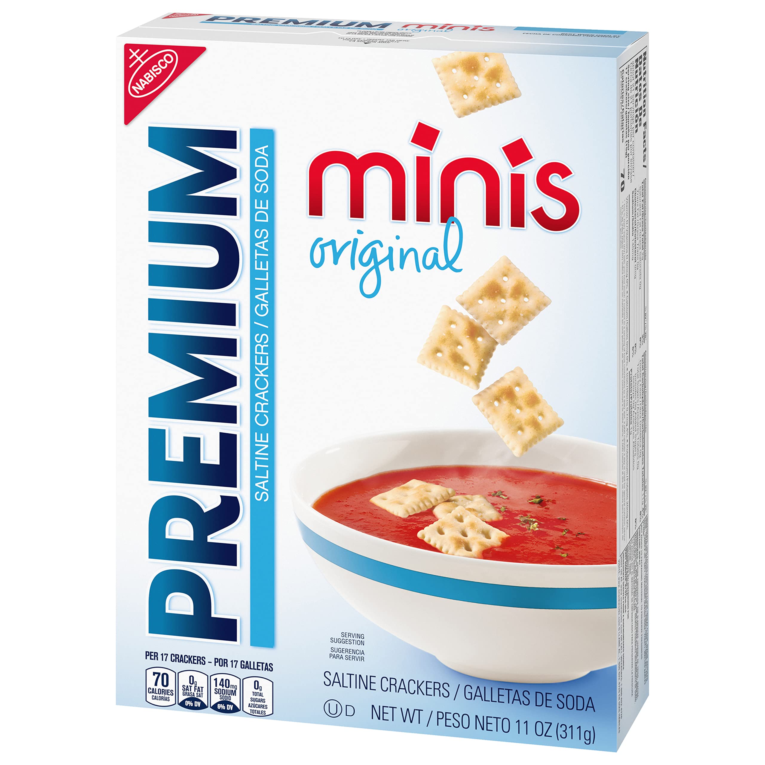 Premium Original Mini Saltine Crackers - Crunchy & Delicious Lunch Snacks, Bulk Pack (6-11 oz Boxes) - Perfect for School Lunches, Office Snacks & Party Platters