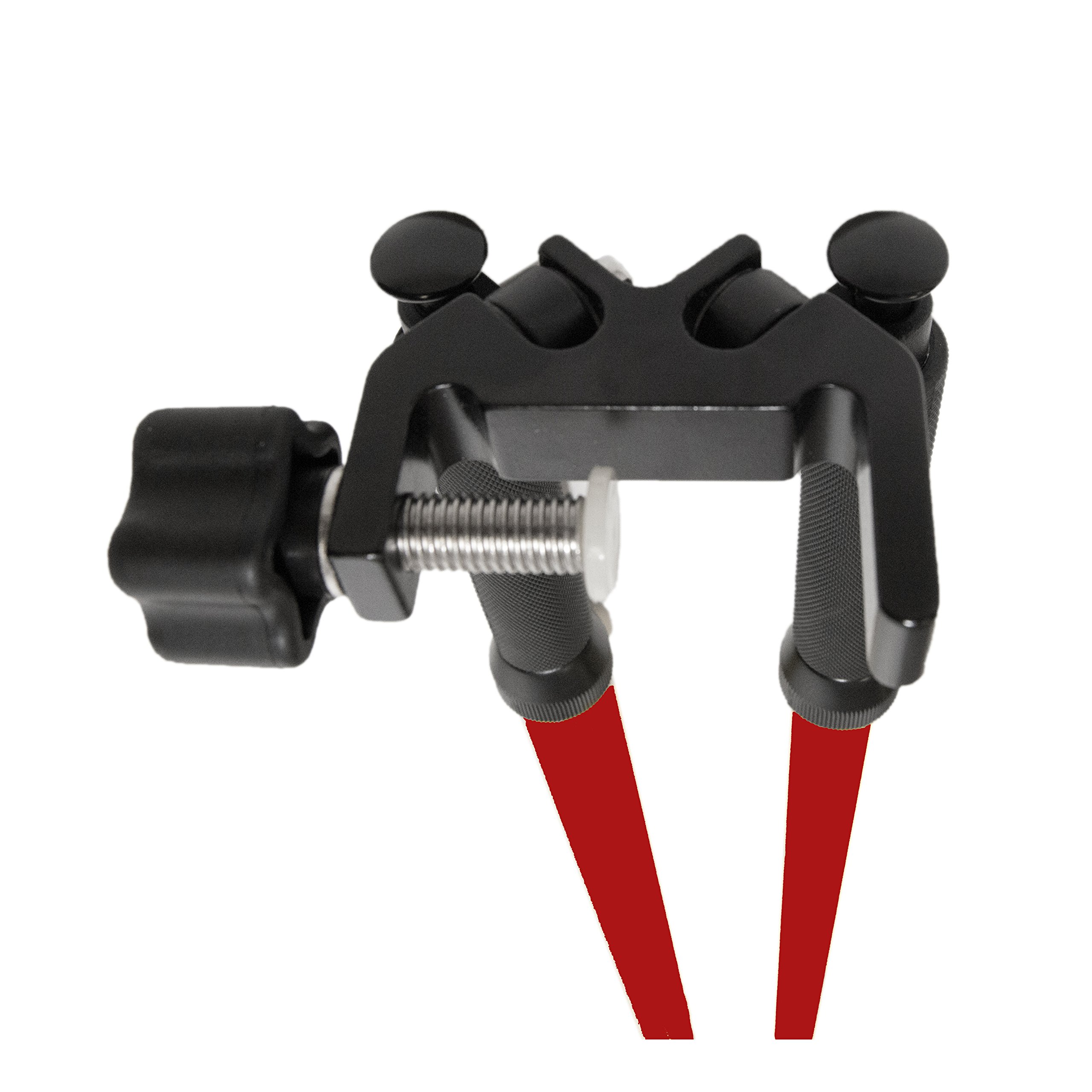 AdirPro Professional Grade Surveying Rod Bipod - Adjustable Leveling Rod Bipod with Quick Thumb Release Locking System (Red) - Perfect for Land Surveying, Construction Leveling & Outdoor Measurement Work