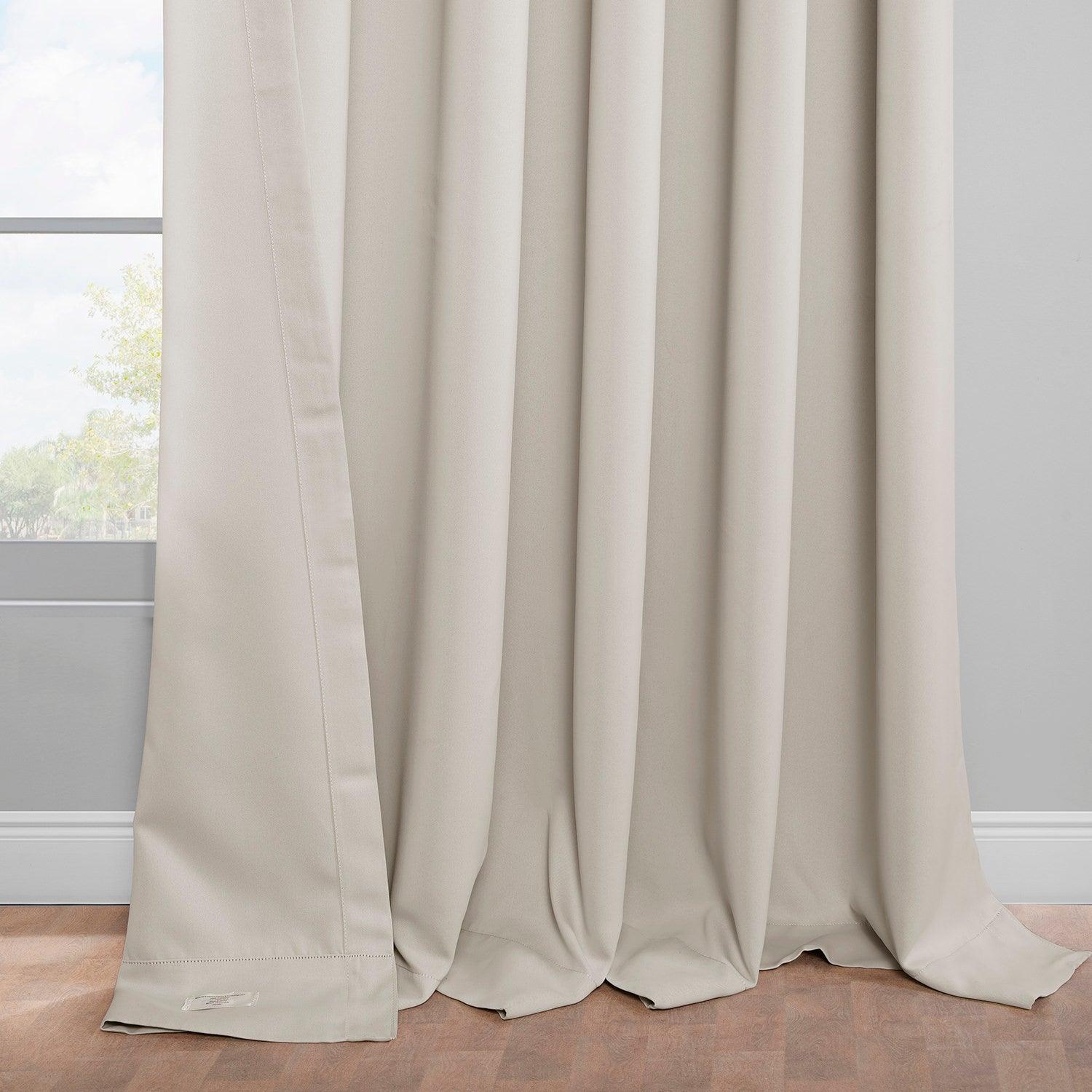 Alabaster Beige Extra Wide Blackout Curtains for Bedroom - 100% Room Darkening Window Drapes for Better Sleep & Light Control