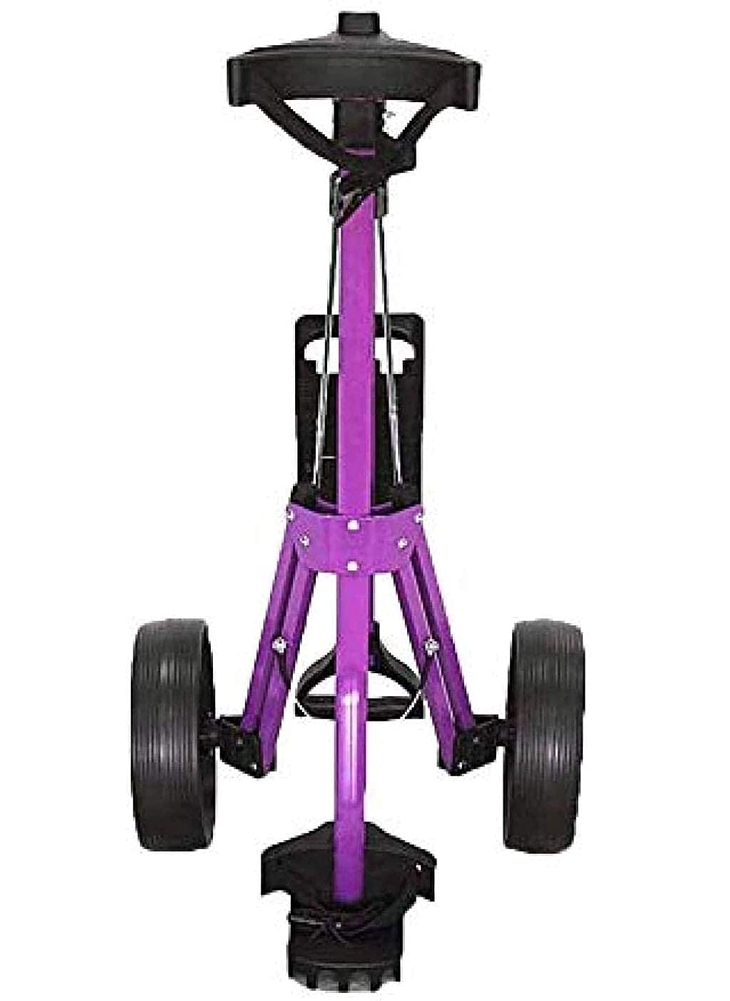 Lightweight Aluminum 2-Wheel Golf Push Cart - Foldable & Compact Golf Trolley with Storage | Perfect for Golf Course, Driving Range & Outdoor Sports | Durable Pull Caddy Cart for Easy Transport