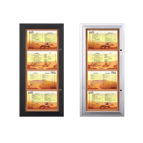 Enclosed Indoor Menu Cases 8.5 x 14 Landscape - Clear Plastic Menu Holders for Restaurants, Cafes & Hotels - Durable Display Stands for Tabletop Menus, Wine Lists & Specials