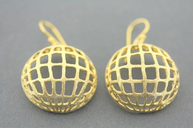 22K Gold Over Silver Globe Drop Earrings for Women - Elegant Dangle Earrings for Party, Wedding & Everyday Wear