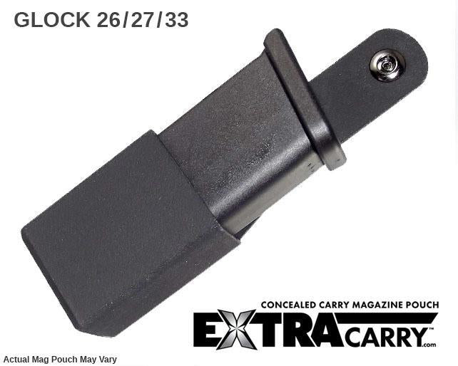 Glock 26, Glock 27 & Glock 33 9mm .40 .357 Pistol Magazines - Standard Capacity Magazine with Pouch for Concealed Carry & Range Shooting