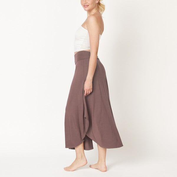 Eco-Friendly Bamboo Band High Waist Maxi Skirt for Women - Comfortable & Stylish Summer Dress for Beach, Vacation, and Casual Outings