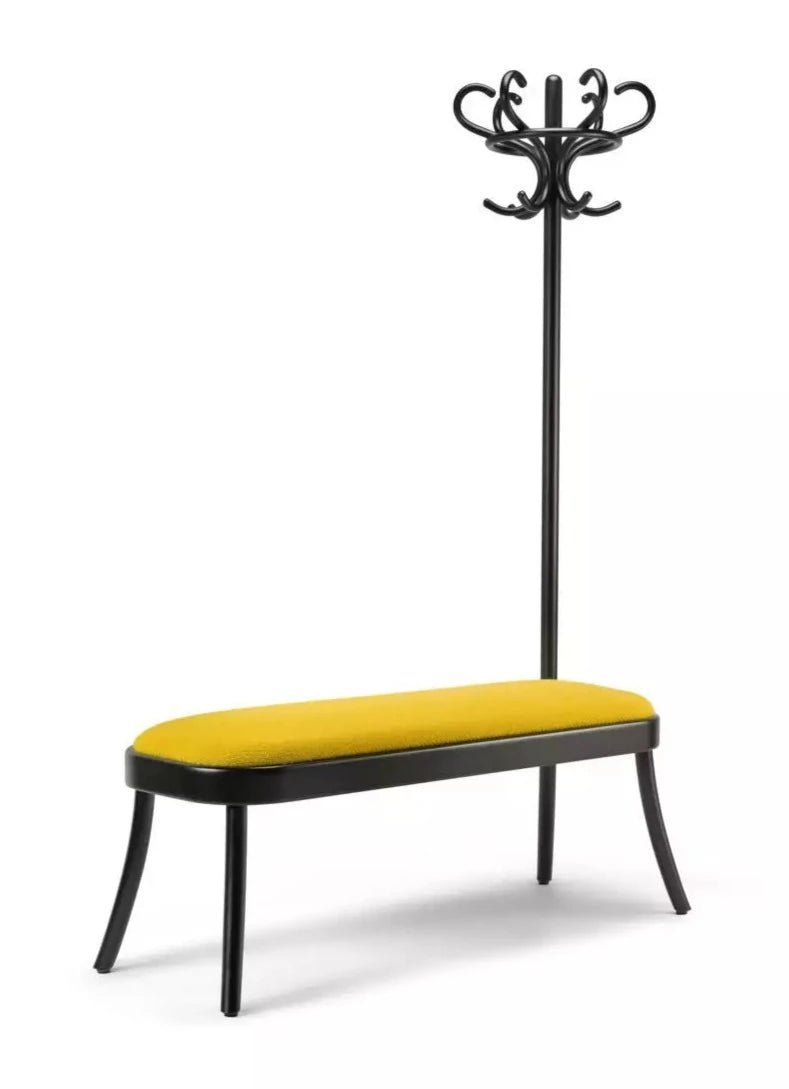 GTV Upholstered Coat Rack Bench - Entryway Storage Bench with Hooks for Jackets, Hats & Bags | Perfect for Hallway, Mudroom or Bedroom Organization