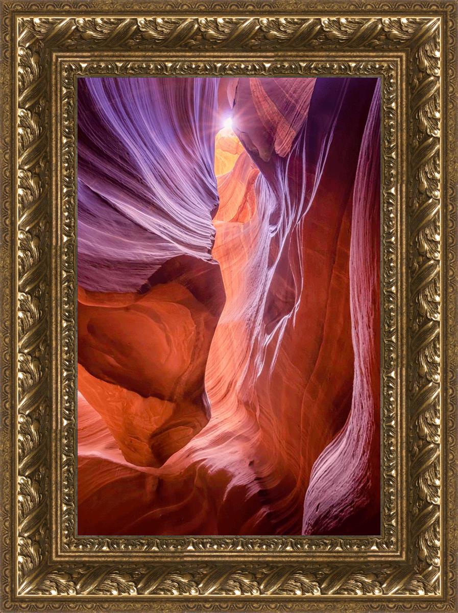 Antelope Canyon Sunburst Wall Art - Stunning Desert Landscape Photography Print for Home & Office Decor | Perfect for Living Room, Bedroom, or Office Wall Display
