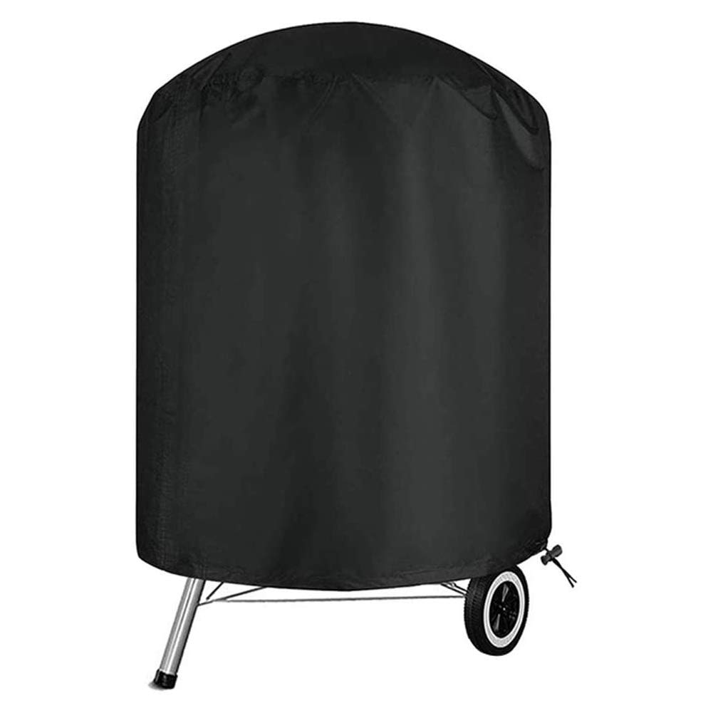 Waterproof Round BBQ Grill Cover - 210D Oxford Fabric, Anti-UV, Rip-Proof & Windproof with Side Straps - Perfect for Kettle Grills, Outdoor Cooking & Backyard Barbecues