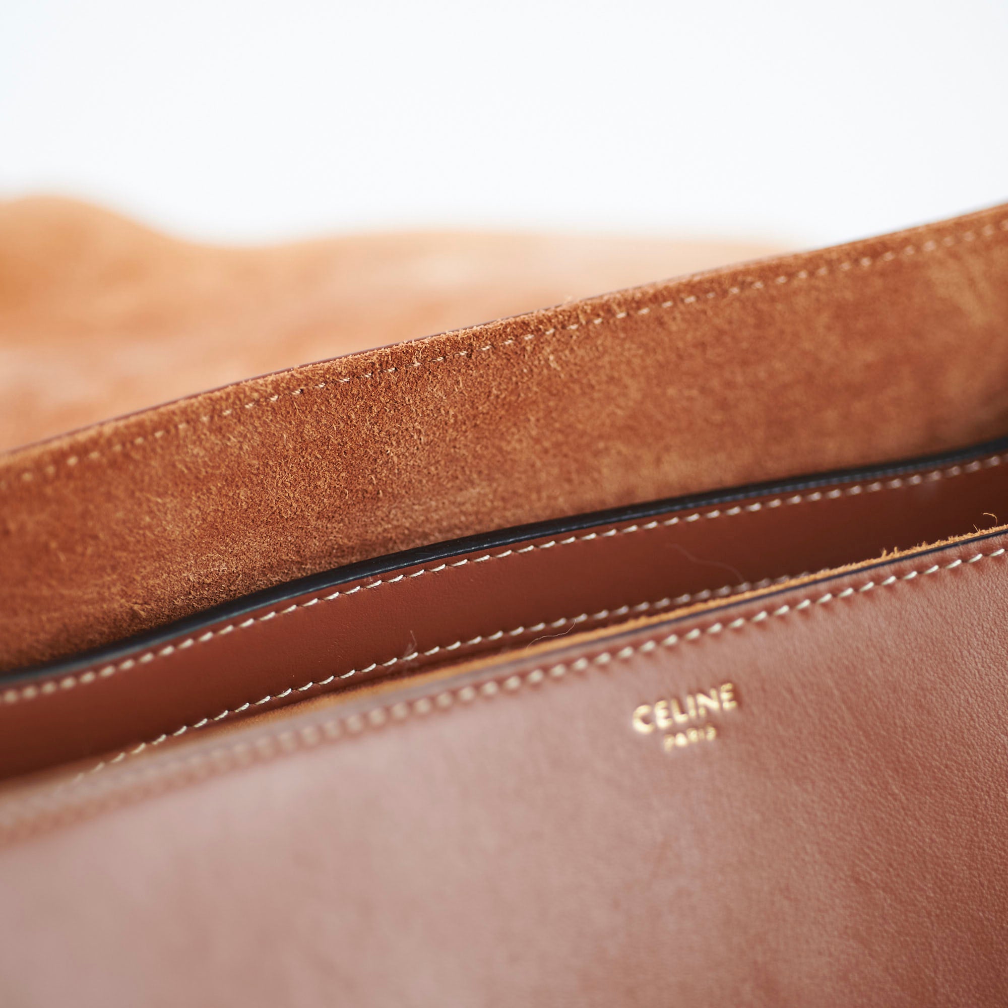 Celine Medium Soft 16 Leather Shoulder Bag in Tan - Perfect for Work, Travel & Everyday Luxury