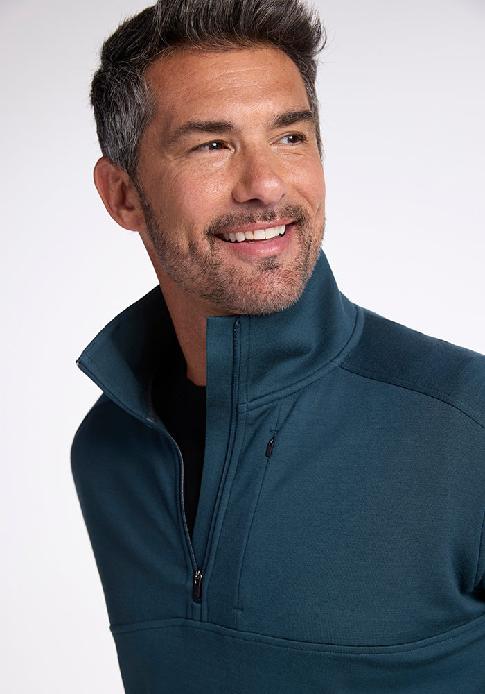 Mason 1/4 Zip Pullover Sweatshirt - Enchanted Forest Green Fleece Top for Men | Cozy Casual Wear for Hiking, Camping & Outdoor Activities