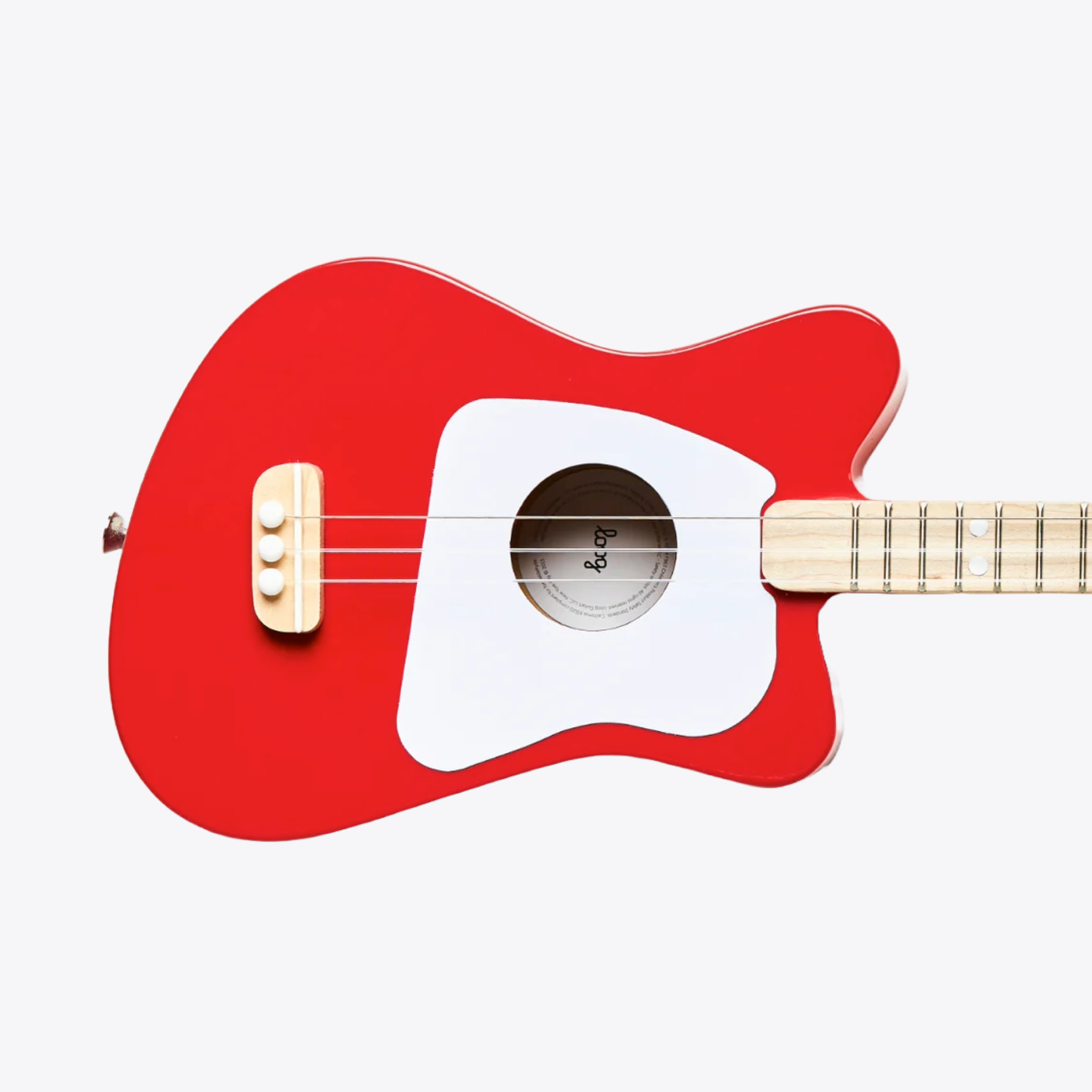 Loog Mini Acoustic Guitar for Kids - 3-String Beginner Guitar in Vibrant Red | Perfect for Early Music Education & Home Practice