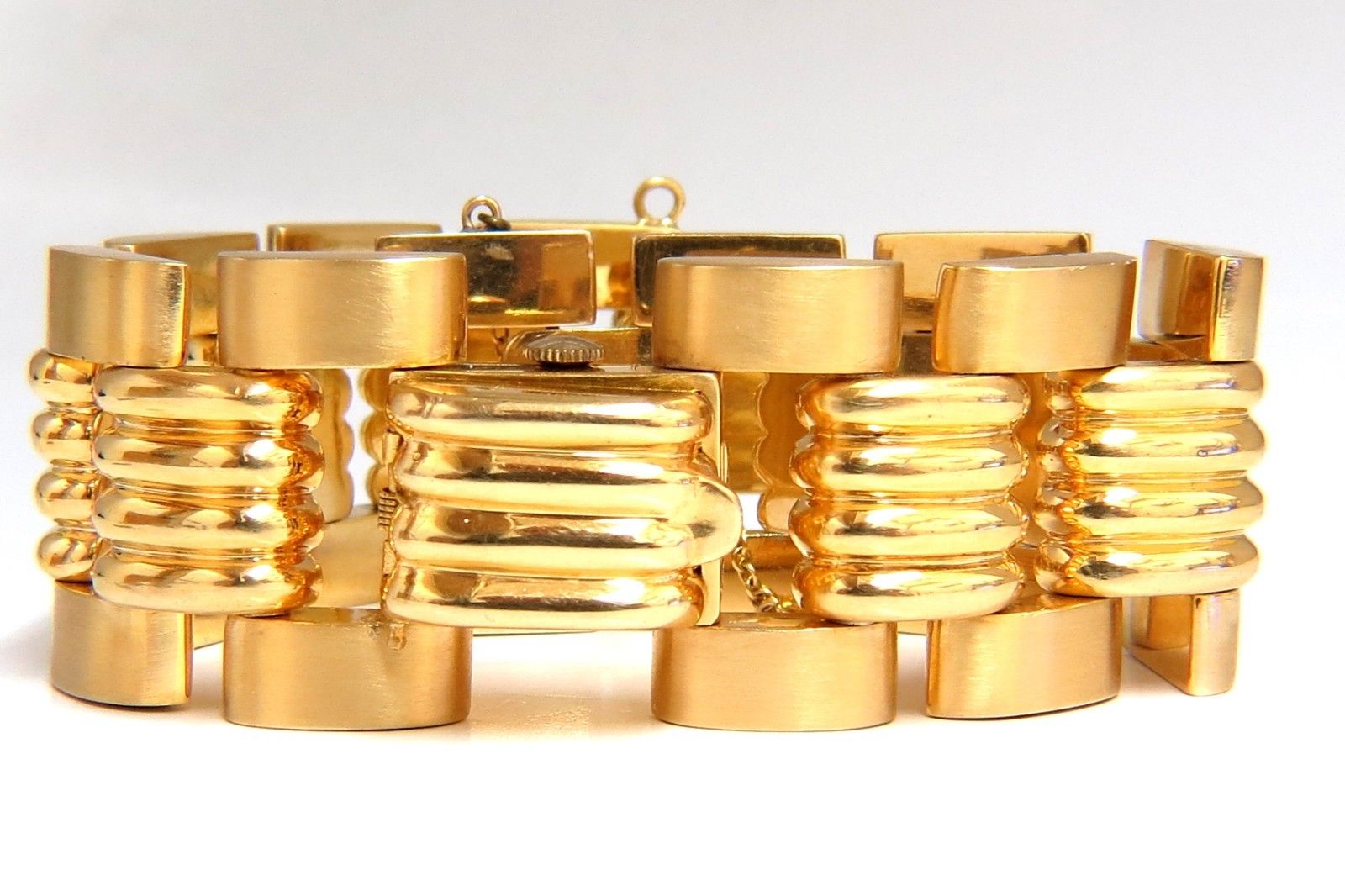 14K Gold Ladies Cuff Bracelet Watch - Elegant Estate LUVA Design for Women - Perfect for Formal Events, Weddings & Evening Occasions