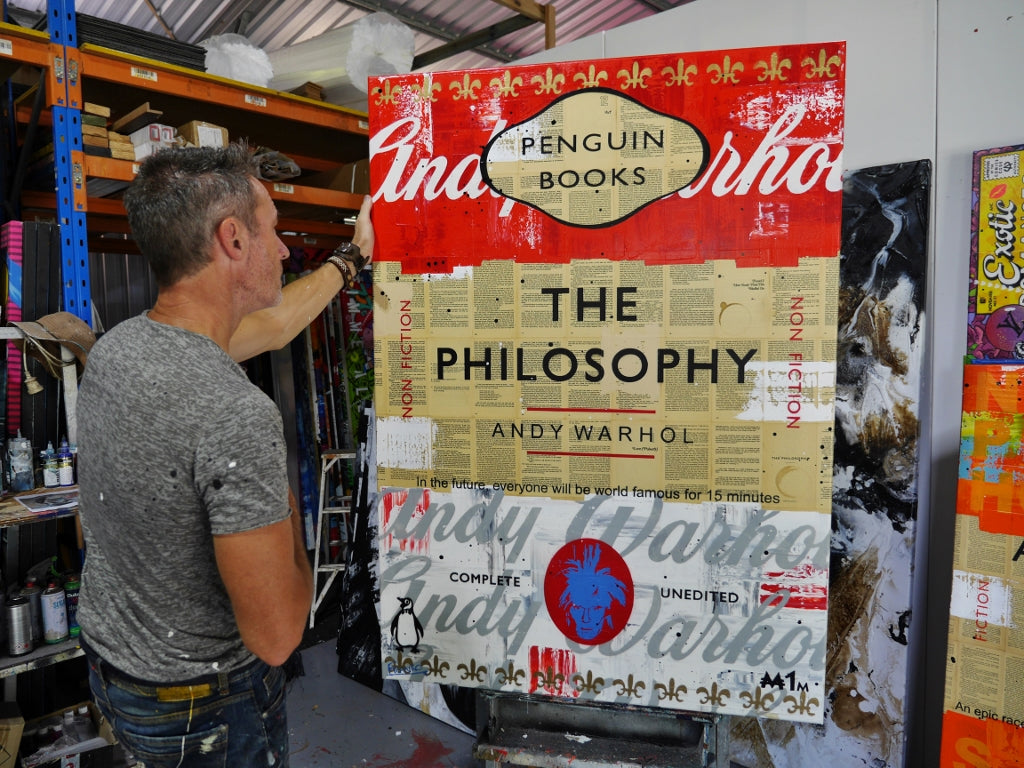 Andy 100cm x 140cm Urban Pop Art Book Club Painting - Perfect for Living Room, Bedroom & Office Wall Decor