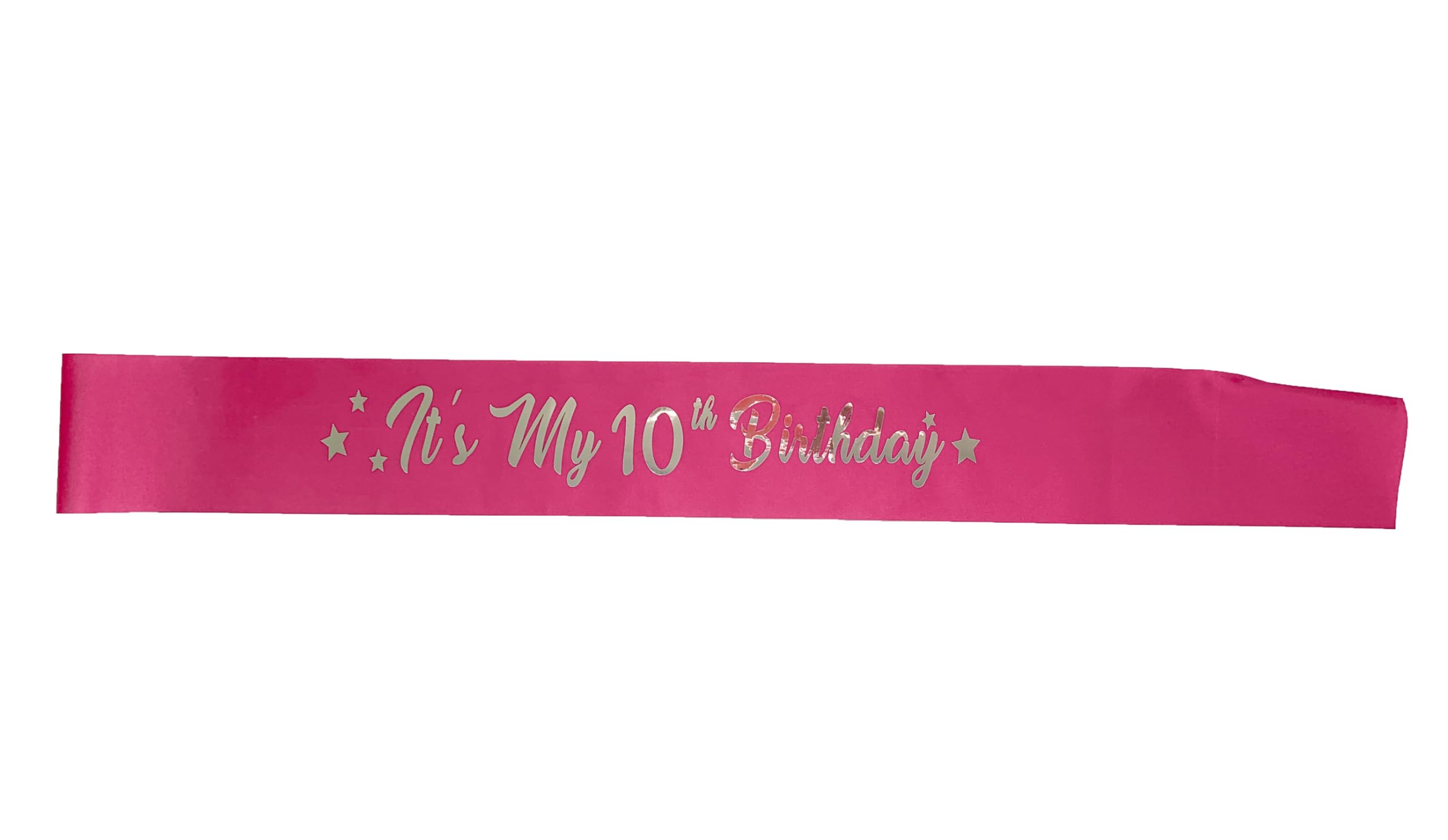 10th Birthday Sash for Girls - Pink & Silver Foil Letter Party Sash | Perfect Birthday Gift & Party Decoration for 10 Year Old Girls | Great for Birthday Parties, Photo Shoots & Special Celebrations
