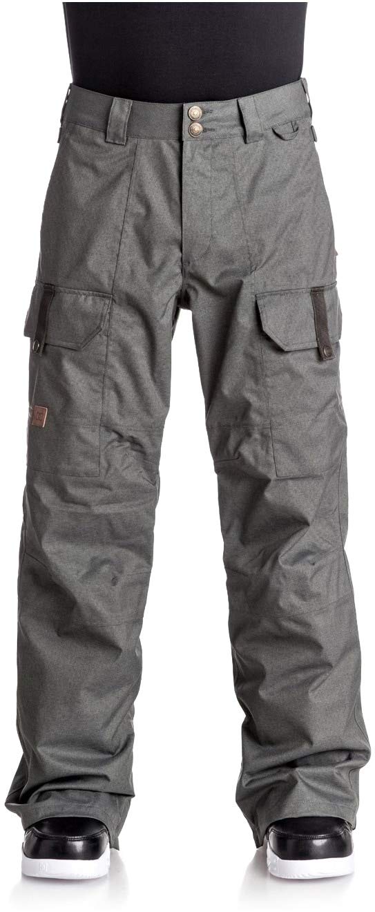 DC Men's Code 15K Waterproof Snow Pants - Insulated Winter Ski Pants for Men, Windproof & Thermal Snowboarding Trousers, Dark Shadow (XL) - Perfect for Skiing, Snowboarding & Cold Weather Outdoor Activities