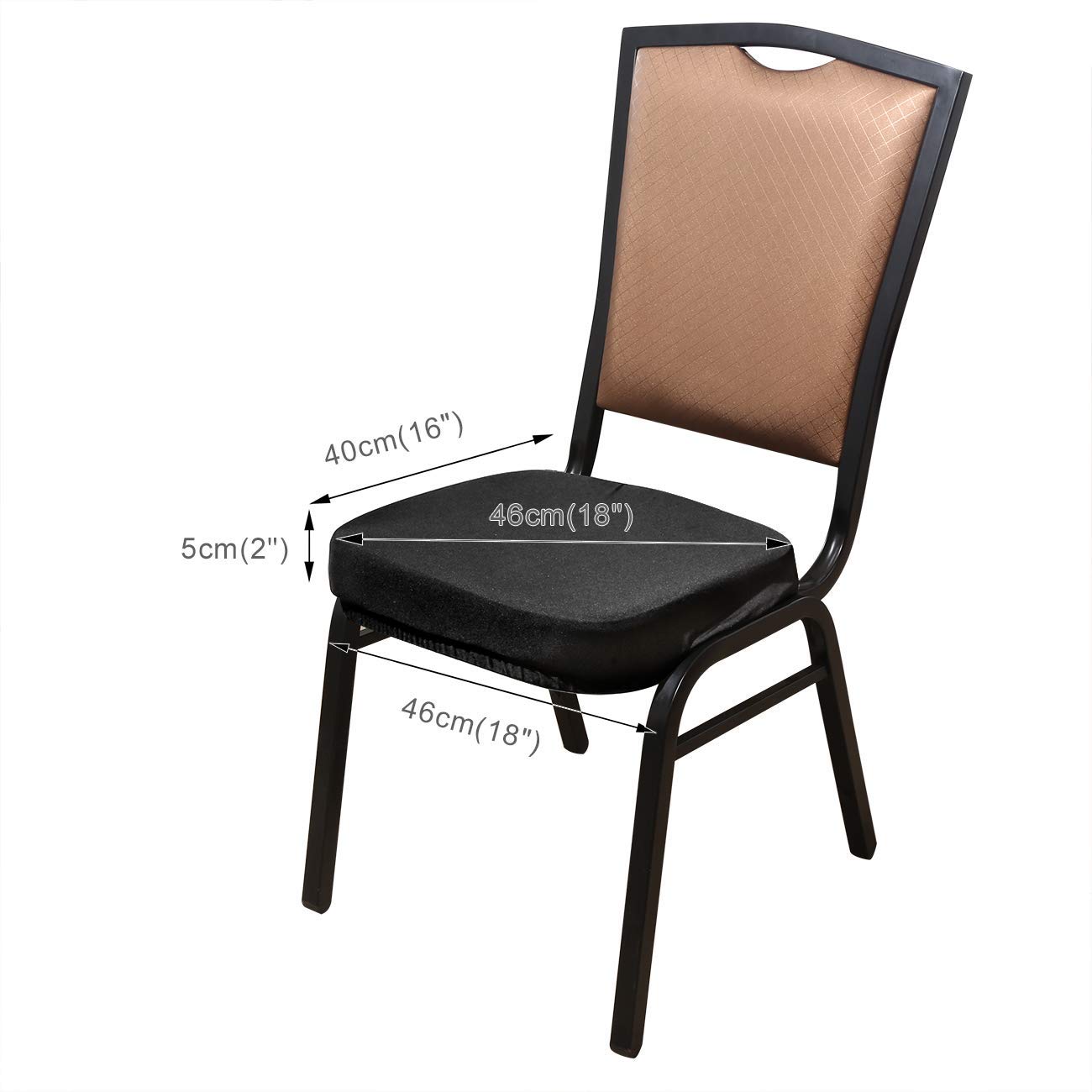 Stretch Spandex Chair Seat Covers - 4 Pack Black Dining & Office Chair Slipcovers for 18 Inch Seats - Waterproof & Anti-Slip Protectors for Home, Restaurant, and Workplace Use