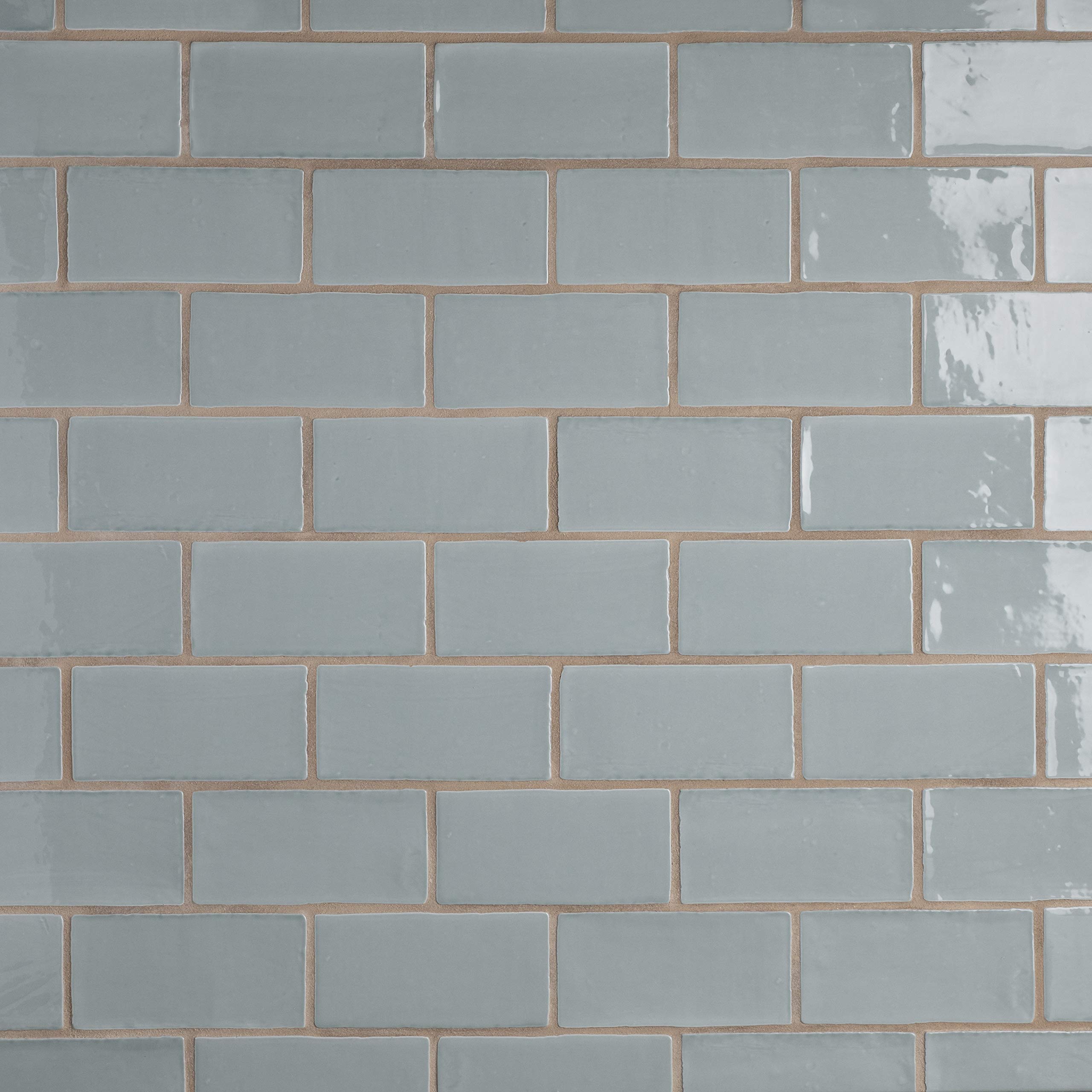 SomerTile WNU36CAC Penn Aqua Ceramic Wall Tile 3x6 Inch - Waterproof Blue Subway Tile for Kitchen Backsplash, Bathroom Shower & Pool Surround - Matte Finish Ceramic Mosaic Tile (10 Sheets/Box)