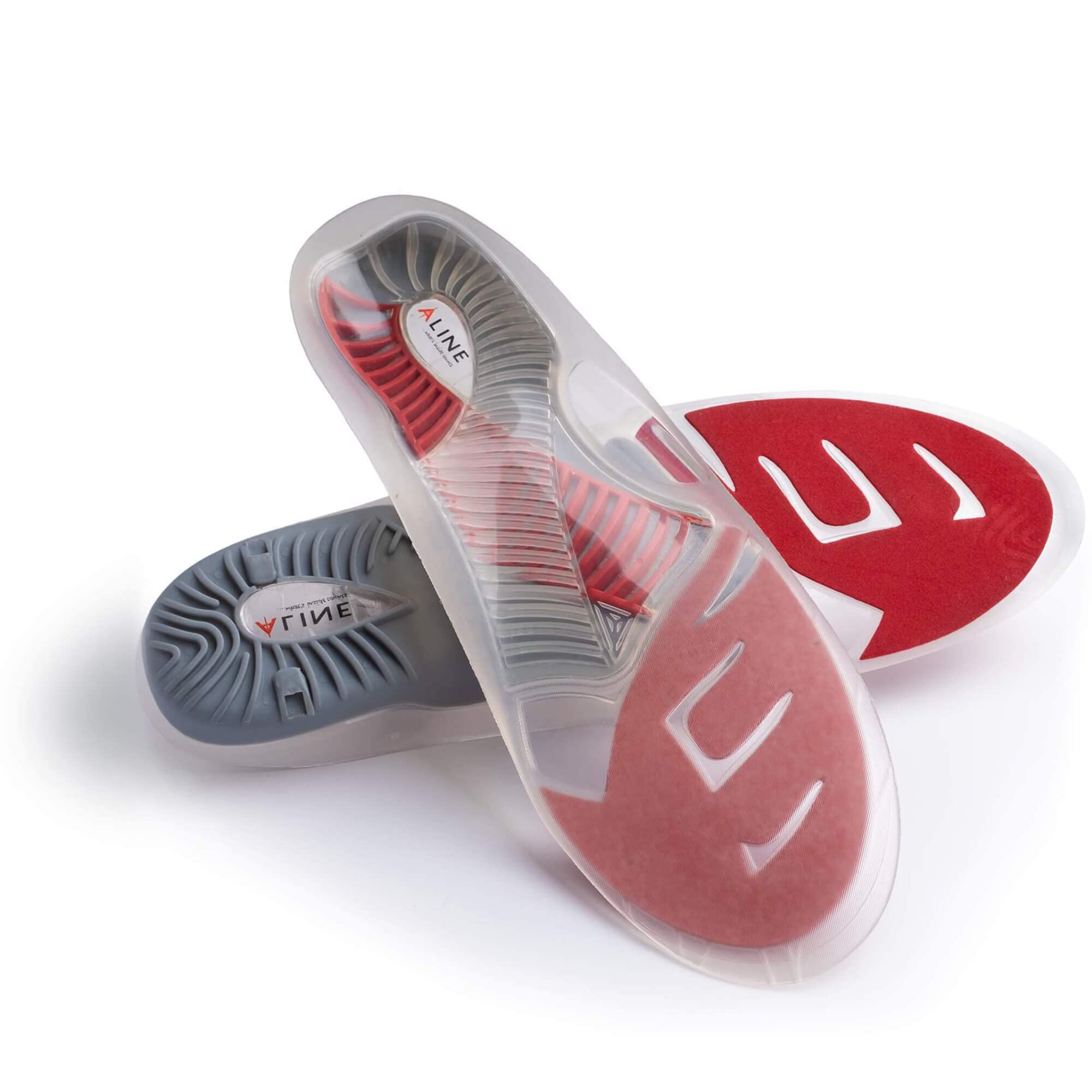 ALINE Shoe Insoles for Men & Women - Arch Support Orthotics for Work Boots, Plantar Fasciitis Relief & Flat Feet - All-Day Comfort for Standing Jobs (Red, Men 14-15/Women 15-16/EU 48.5-50) - Perfect for Nurses, Teachers & Construction Workers