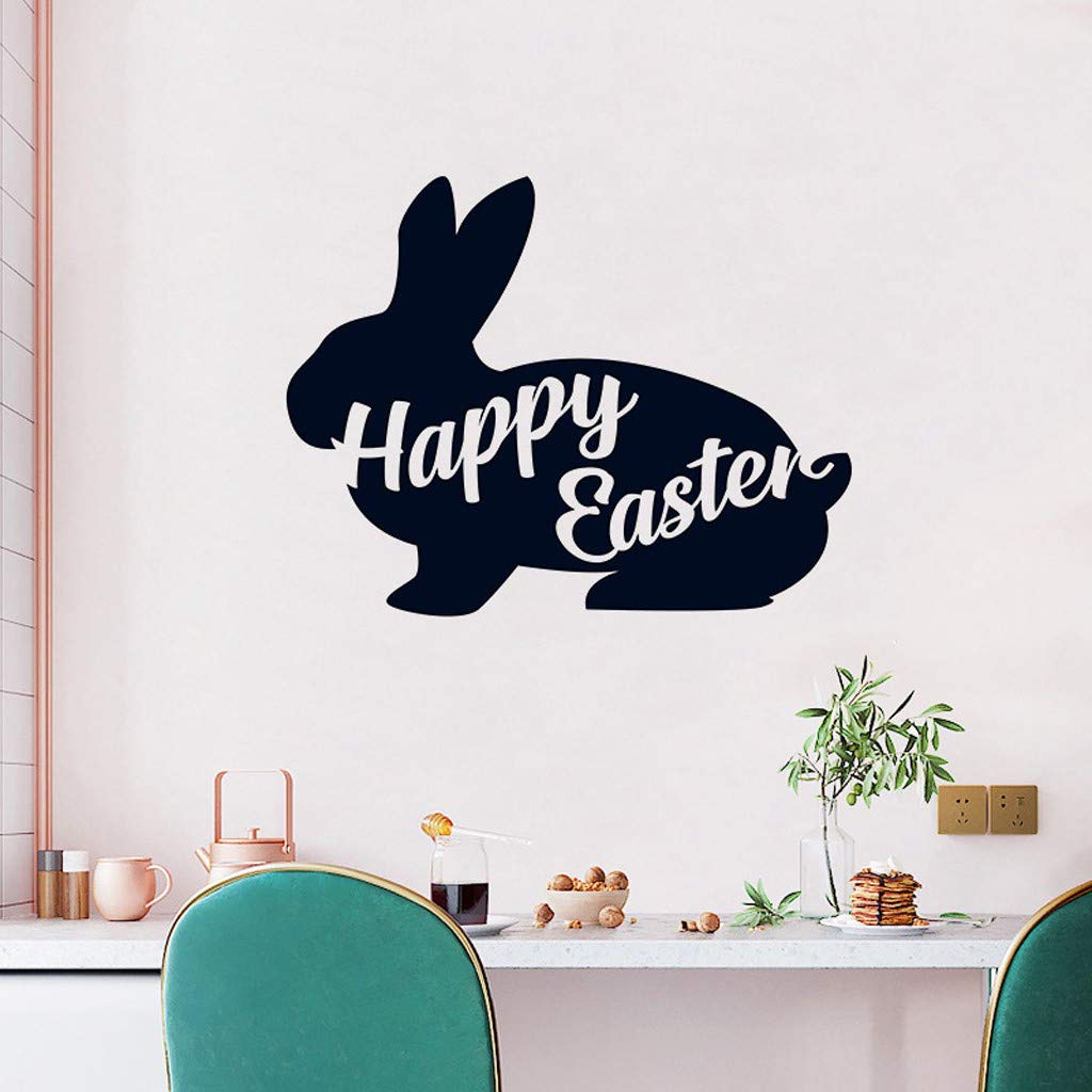 Removable Easter Bunny Wall Decals - Peel and Stick PVC Wall Stickers for Holiday Decor, Kids Room & Nursery Art Murals | HHmei Happy Bunny Wall Stickers