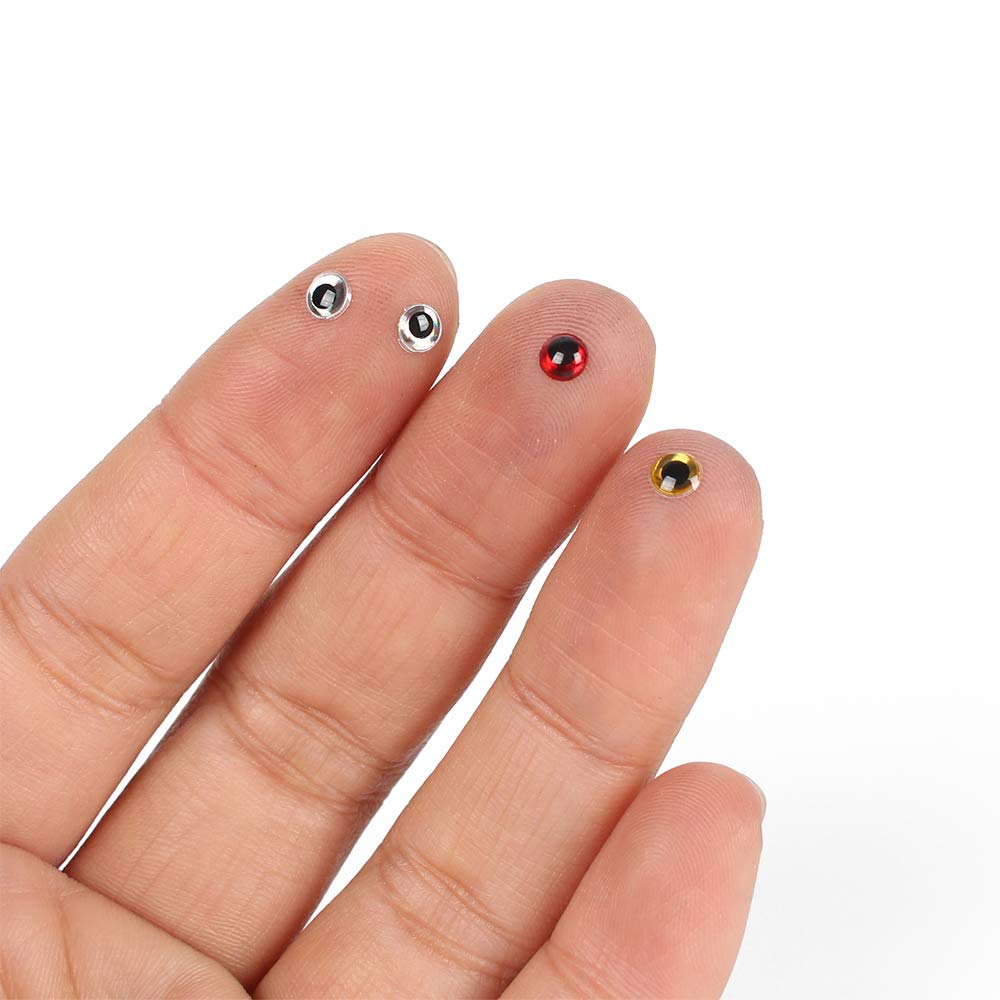100pcs 3mm-12mm 3D Epoxy Fishing Eyes - Realistic Pupil Lure Eyes for Fly Tying, Streamers, Fishing Baits & DIY Crafts - Perfect for Handmade Fishing Lures, Fly Tying Projects and Creative Crafting