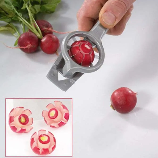 Radish Rose Maker - Stainless Steel Vegetable Carving Tool for Garnishing & Decorating - Perfect for Salads, Cocktails, and Food Presentation