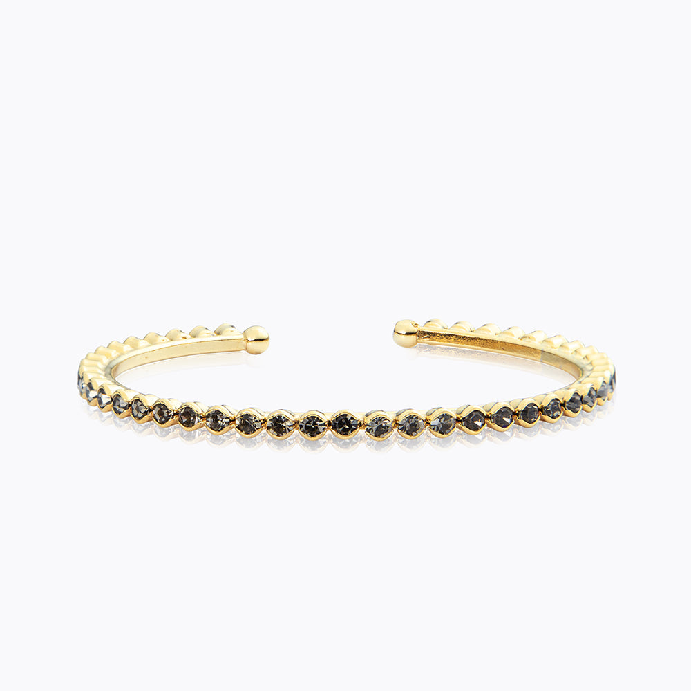 Black Diamond Siri Bangle Bracelet for Women - Elegant Stackable Jewelry Gift for Birthday, Anniversary & Special Occasions