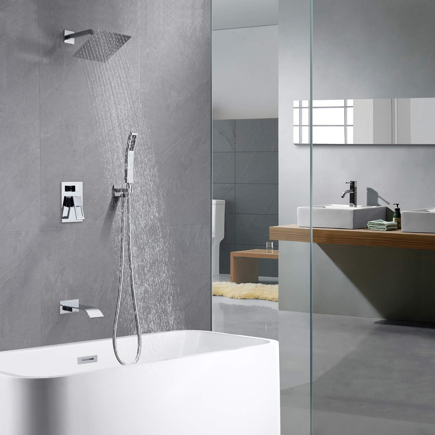 Premium Chrome Shower System Set - 8