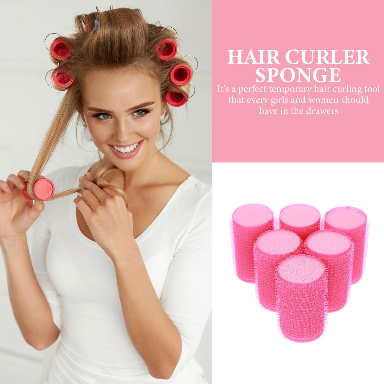12pcs Self-Grip Hair Rollers for Bangs & Curls - Soft Sponge Curlers for Women & Girls - Perfect for Styling, Volume & Heat-Free Curls at Home or Salon