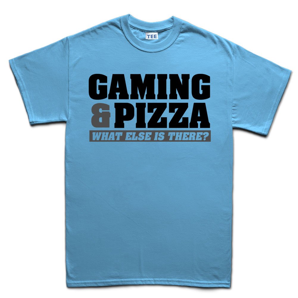 Gaming and Pizza T-Shirt for Gamers - Cool Video Game Graphic Tee for Casual Wear & Gaming Events