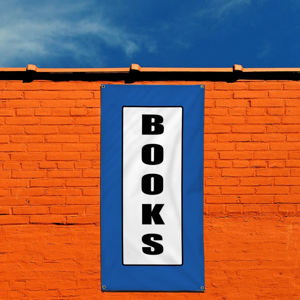 Custom Vertical Vinyl Banner - 96x48 Inches with 8 Grommets | Weatherproof Outdoor Yard Signs for Library Promotions, Business Advertising & Industrial Use | Durable for Book Sales, Storefront Displays & Event Marketing