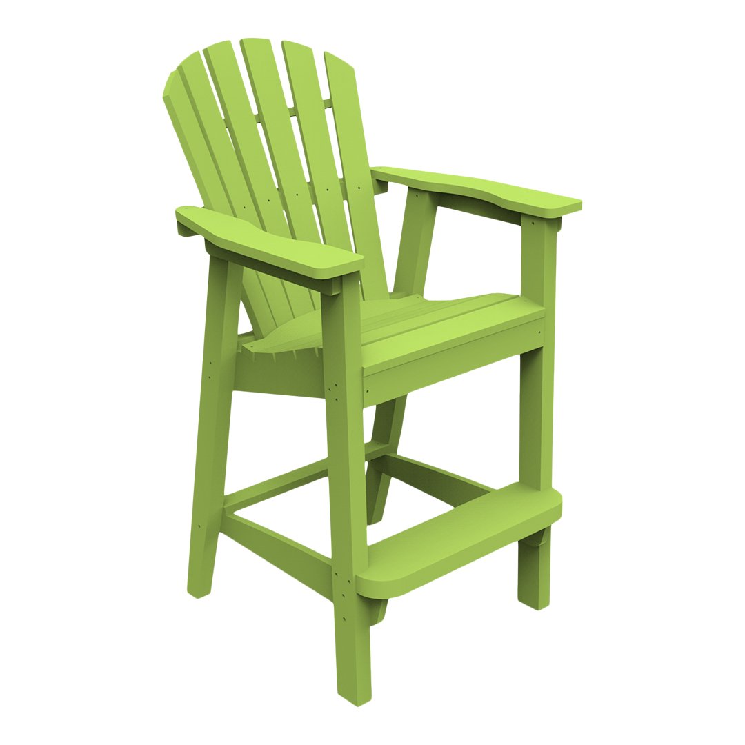 Adirondack Shellback Bar Chair - Comfortable Outdoor Bar Stool for Patio, Deck, and Backyard - Perfect for Entertaining and Relaxing