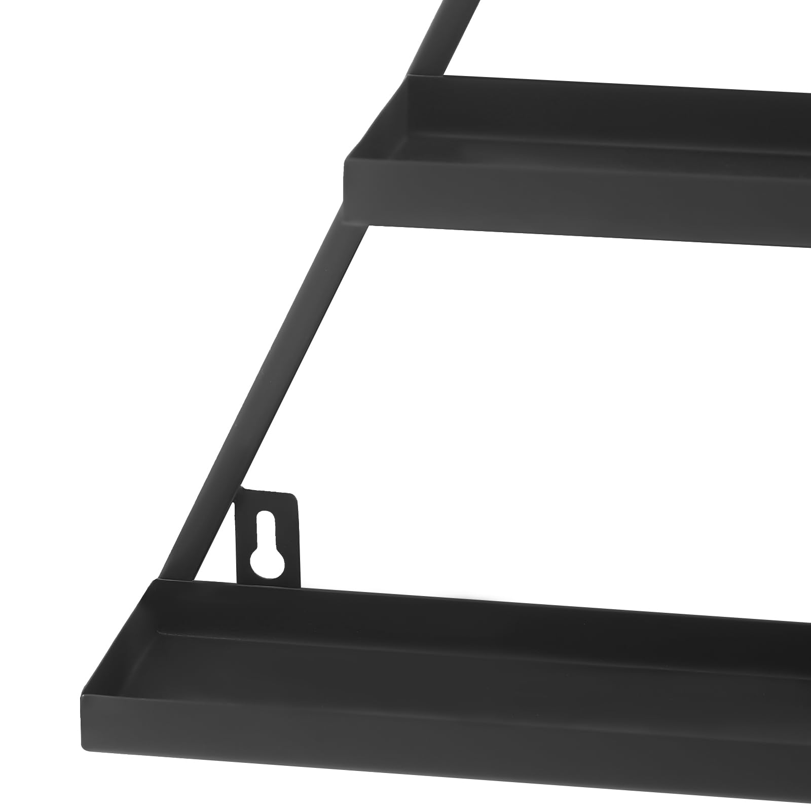 5-Tier Metal Wall-Mounted Nail Polish Organizer - Triangular Cosmetic Display Shelf for Lipstick & Perfume - Spa, Salon & Home Decor Storage Solution (Black) - Perfect for Nail Art Stations, Vanity Organization & Retail Displays