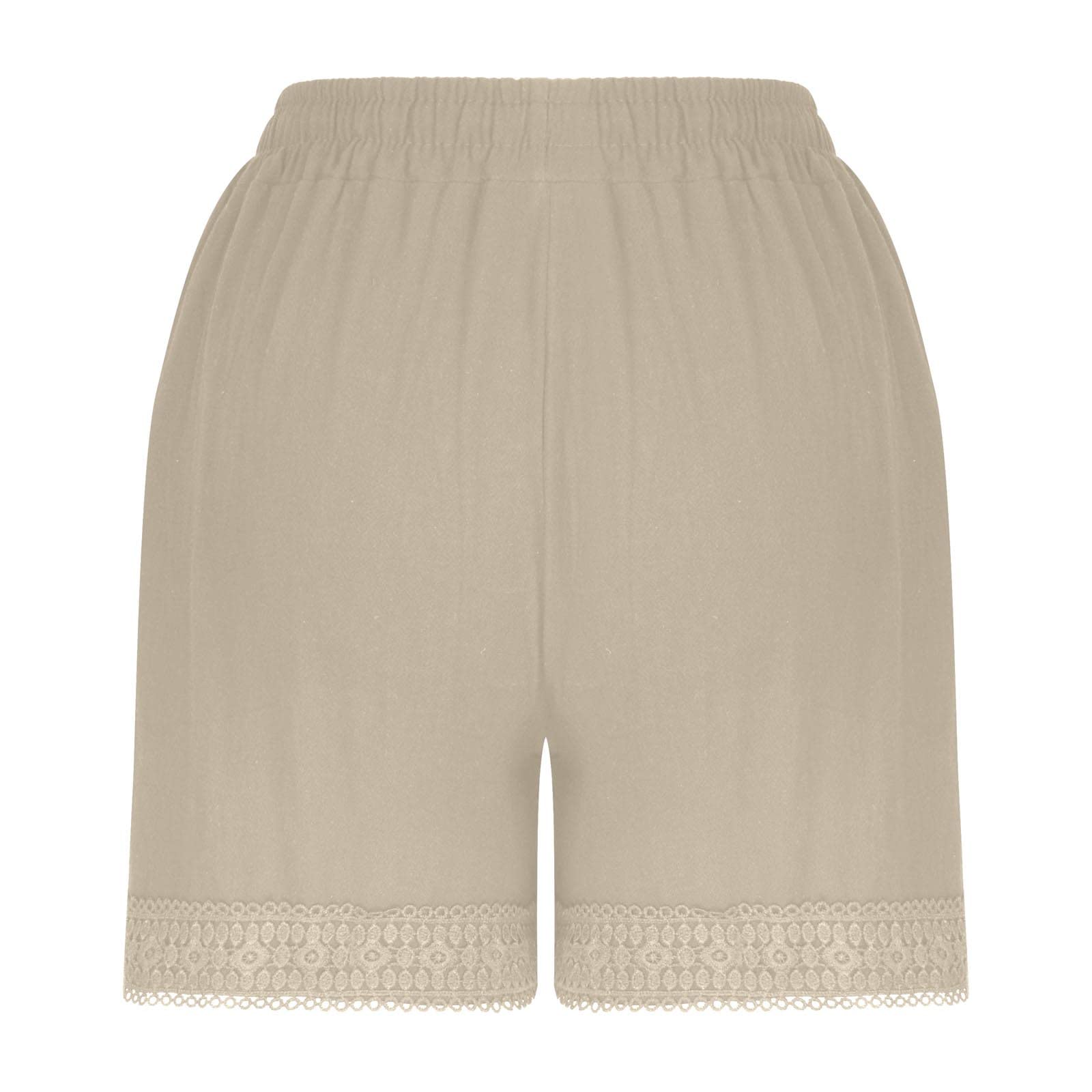 Women's Linen Shorts with Pockets - Drawstring Waist for Summer Comfort