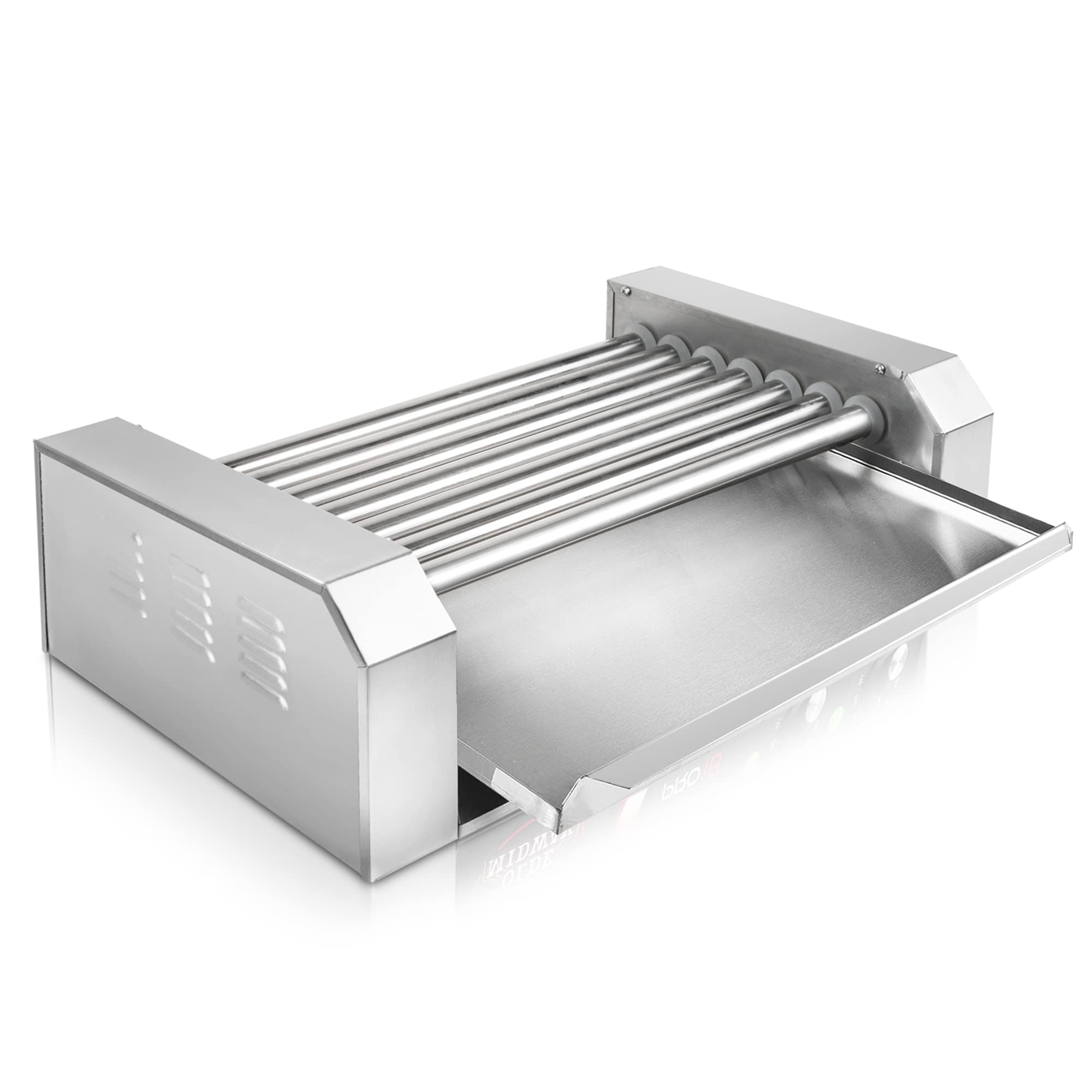 Olde Midway Electric 18 Hot Dog 7 Roller Grill Cooker Machine 900W - Commercial Grade Hot Dog Warmer for Restaurants, Carnivals & Food Trucks - Perfect for Hot Dogs, Sausages & Sandwiches