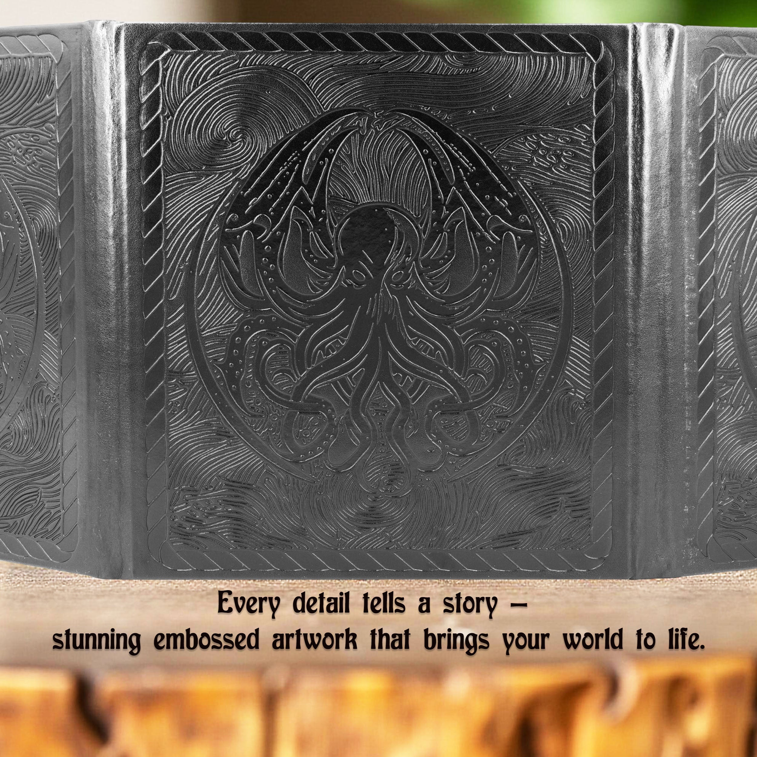 3 Panel Travel DM Screen - Compact PU Leather GM Screen with Clear Pockets & Wet Erase Panels | Portable RPG Campaigns | D&D Game Master Accessories | Tabletop Roleplaying Games | Dungeon Master Tools for Game Sessions