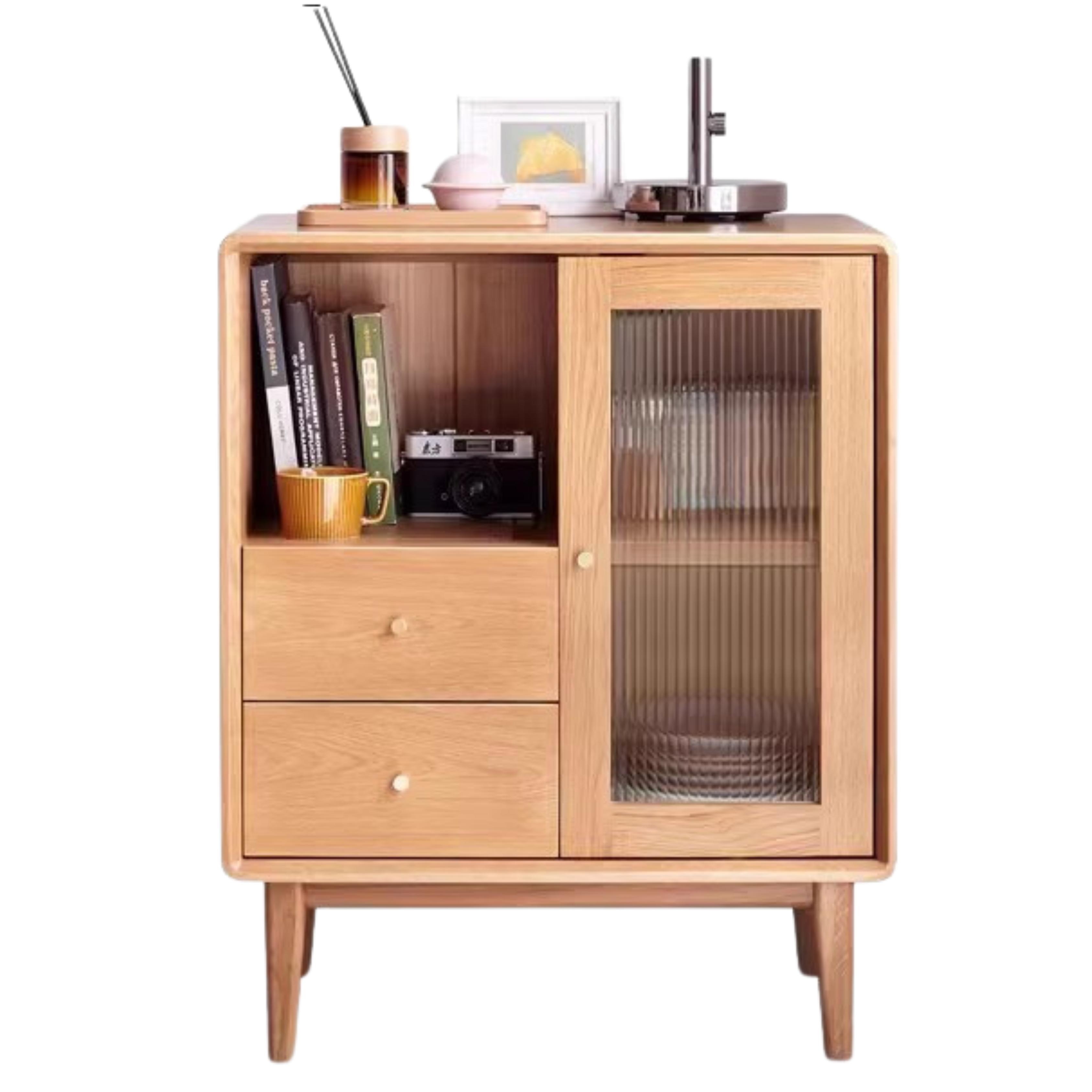 25.6x15.8x31.5nch / 65x40x80сm / Natural wood color / wide side cabinet