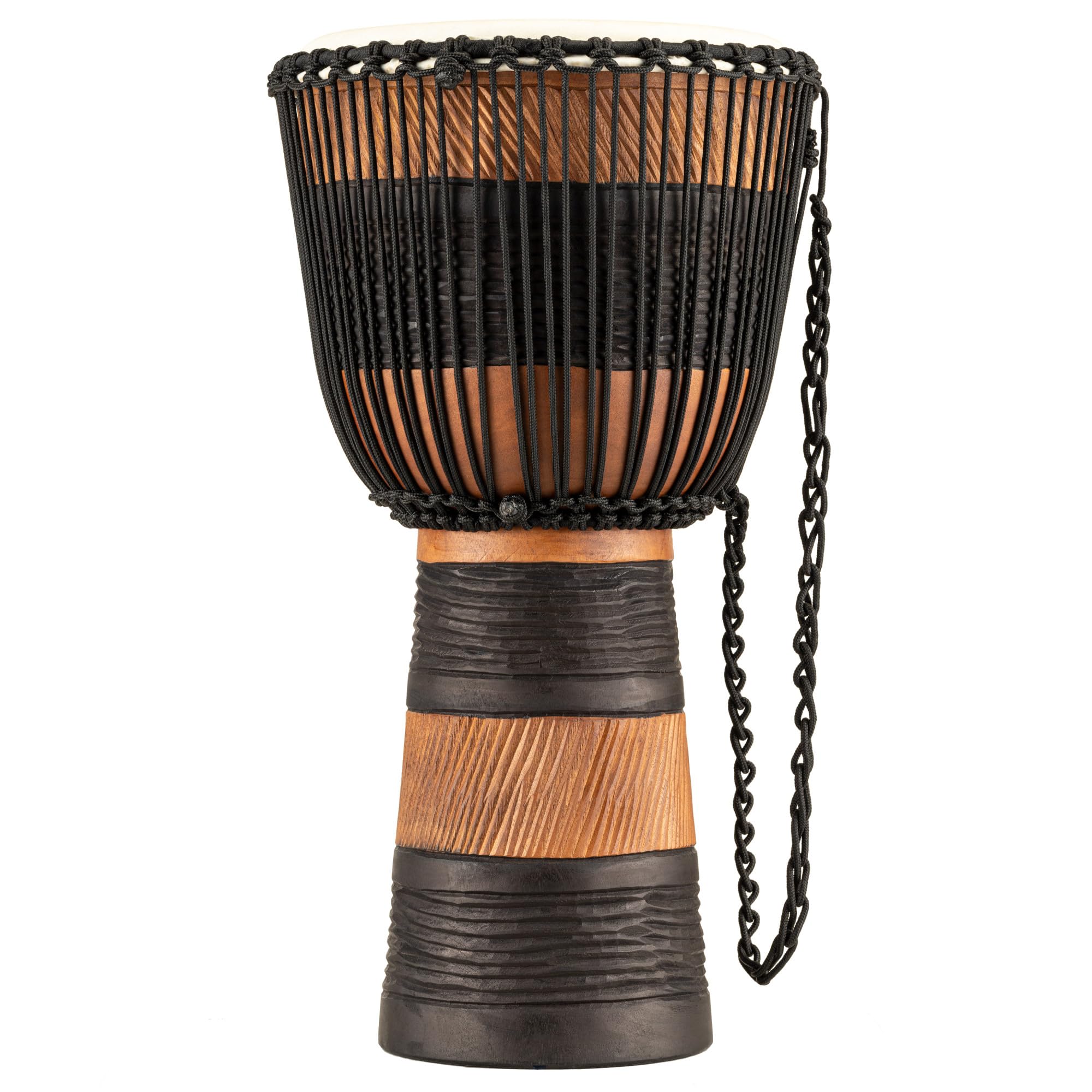 Meinl Percussion ADJ3-L+BAG 12-Inch African Style Wood Djembe Drum with Rope Tuning & Carrying Bag - Brown/Black - Perfect for Live Performances, Drum Circles & Music Therapy