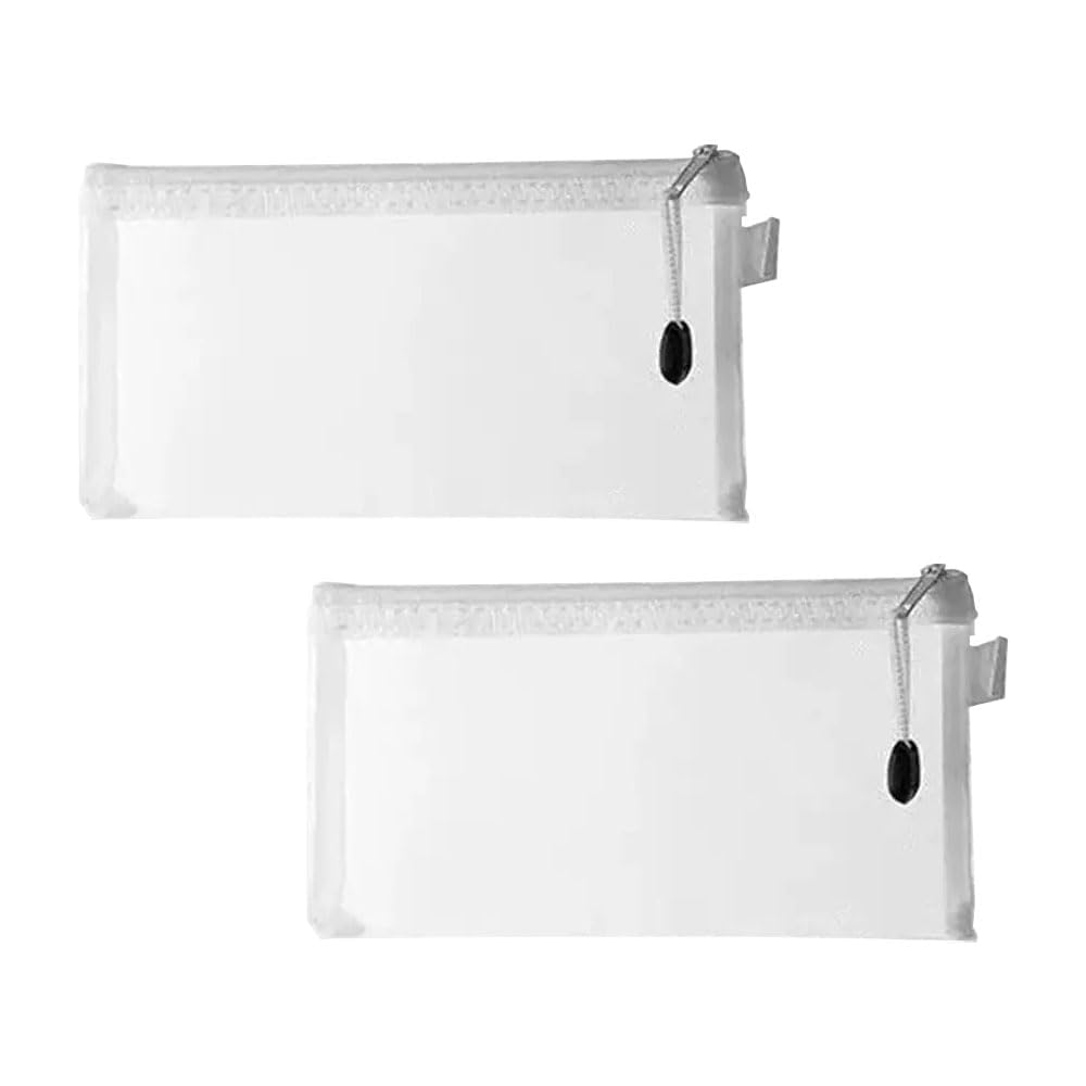 Swilak 2-Pack Clear Plastic Zipper Pouch - Stationery Organizer for School, Office & Travel - Document Storage Bags, Pencil Cases, Cosmetic Pouches - Small Size for Certificates, Pens & Makeup Accessories - Perfect for Students, Professionals & Travelers