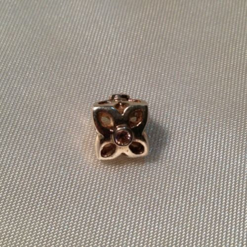 Pandora 925 Silver 4 Petal Flower Charm with Genuine CZ Stones - 790260CZ | Elegant Jewelry for Bracelets, Necklaces & Gift Giving