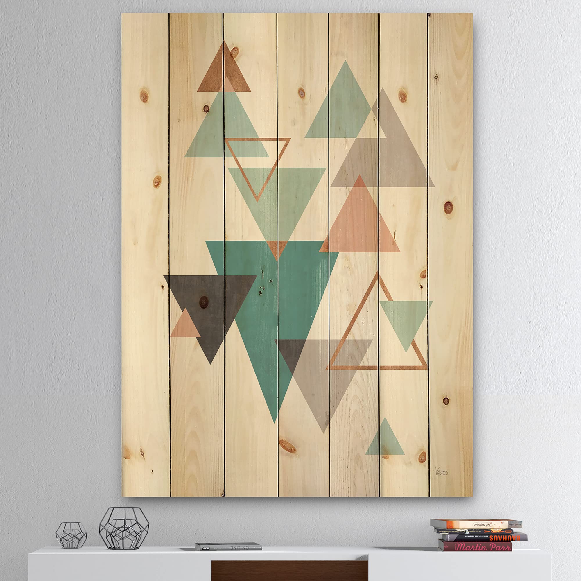 Modern Hexagon Wood Wall Art - Geometric Pine Decor for Living Room & Bedroom