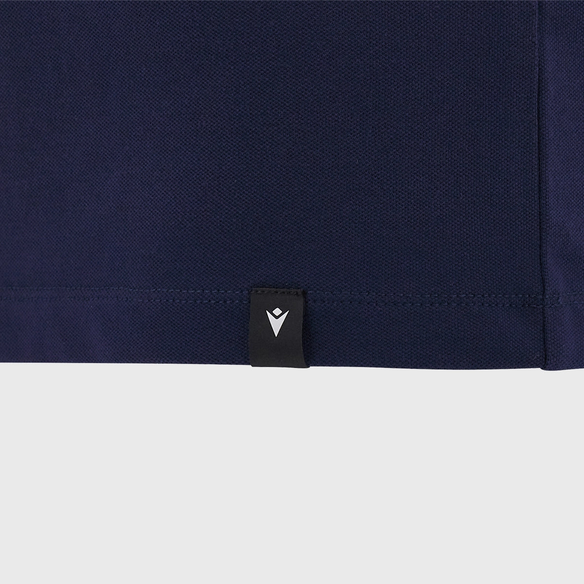 Scotland Rugby Macron Cotton Polo Shirt for Men - Breathable Athleisure Top in Navy Blue - Perfect for Training, Casual Wear & Sports Events