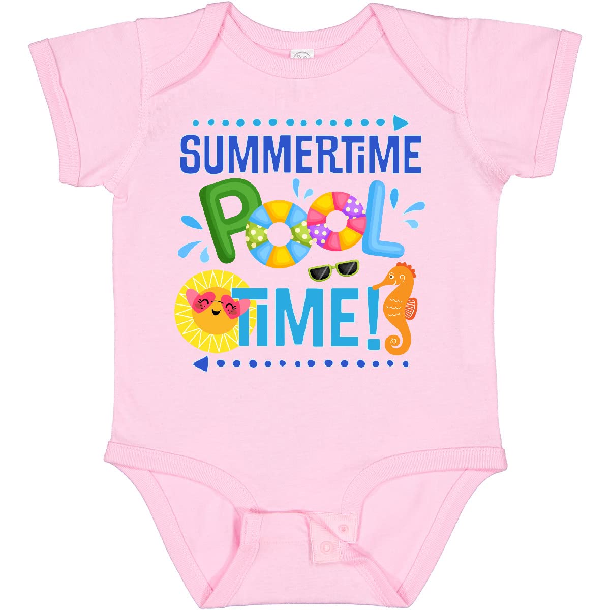 Inktastic Summer Vacation Pool Time Swimming Baby Bodysuit - Cute Swim Outfit for Infants & Toddlers - Perfect for Beach, Pool Parties & Family Vacations