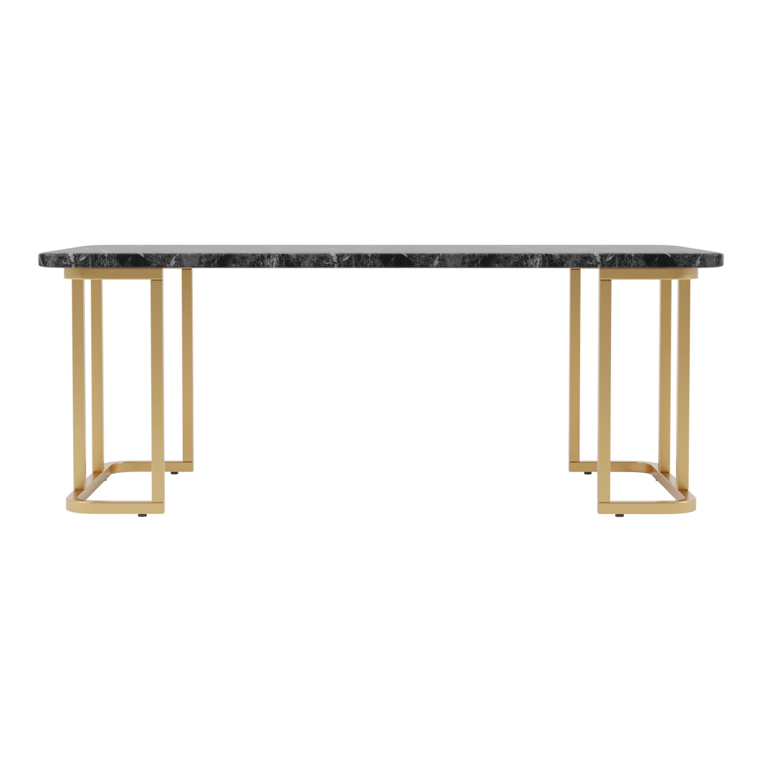 Furniture of America Clotten Modern Black Metal Coffee Table - Stylish Living Room Centerpiece for Home Decor