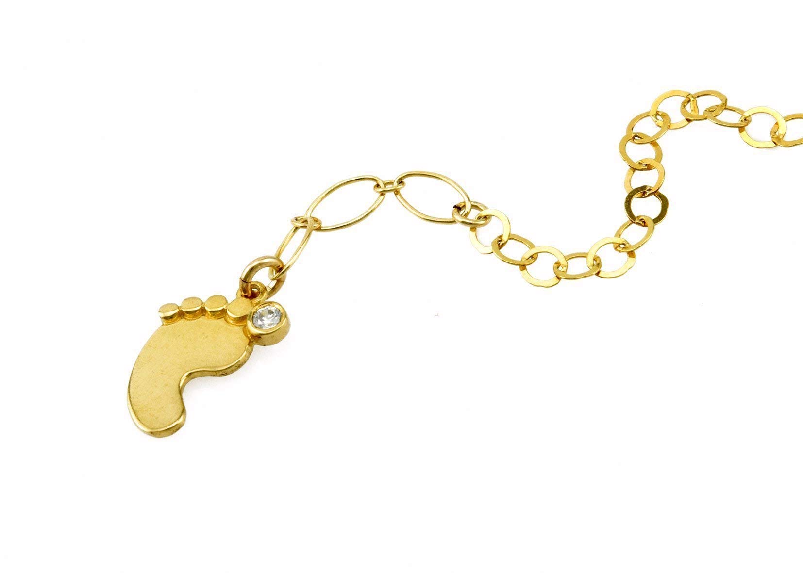 Baby Shower Bracelet with Gold Foot Charm - Newborn Birthstone Bracelet for Mom, Unique Baby Feet Jewelry Gift for Holidays & Special Occasions | Perfect for Baby Showers, Christenings & Mother's Day